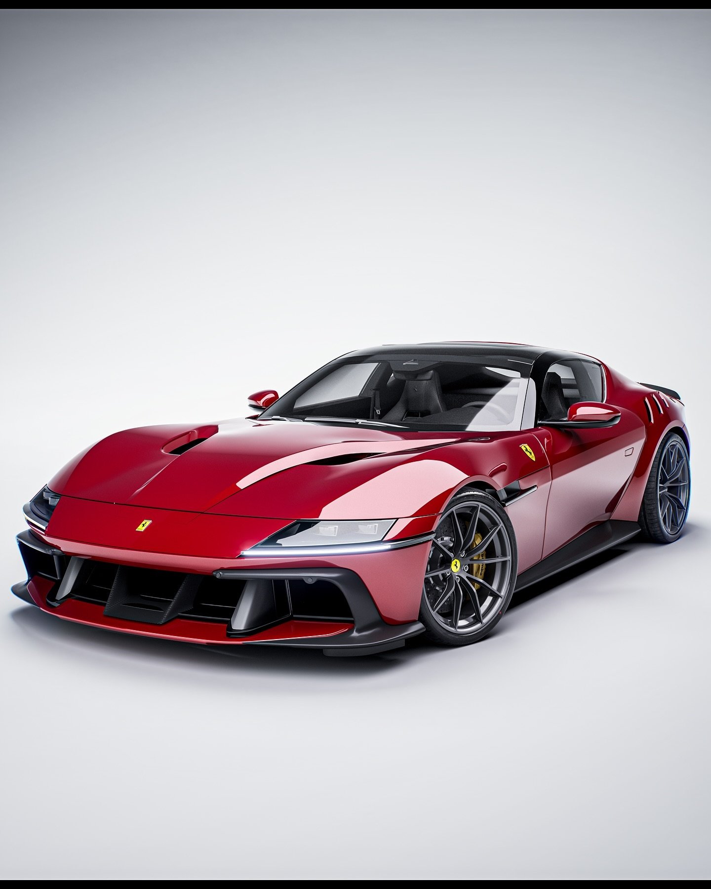- Ferrari 12 Cilindri TdF - 

My vision of a TdF 12 Cilindri, blending the lines between the F12 TdF and 812 Superfast. 
Continuing my journey to automotive design and experimenting custom builds.

It really all started just by experimenting how squa