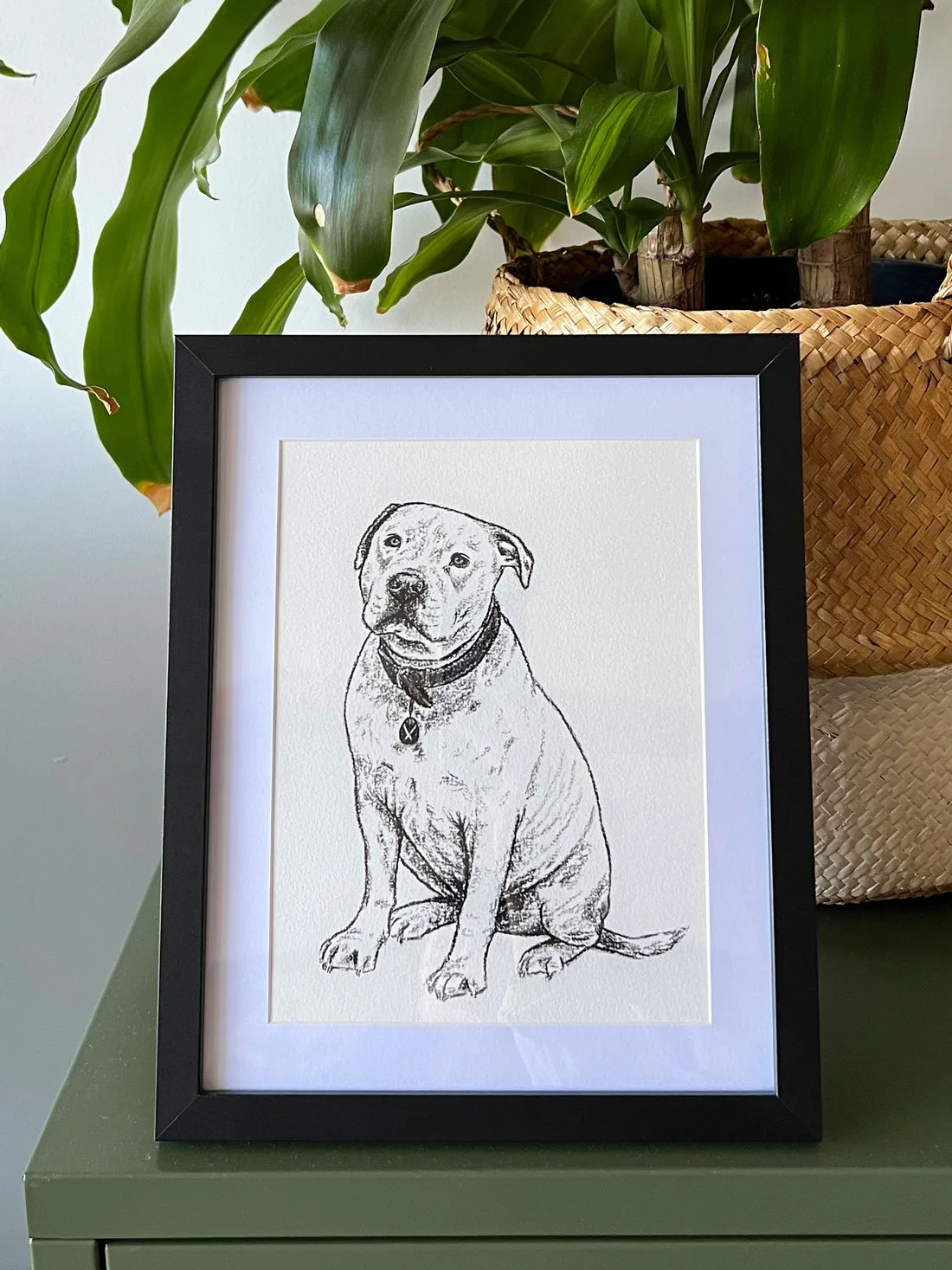 Framed Custom Pet Portrait of a dog