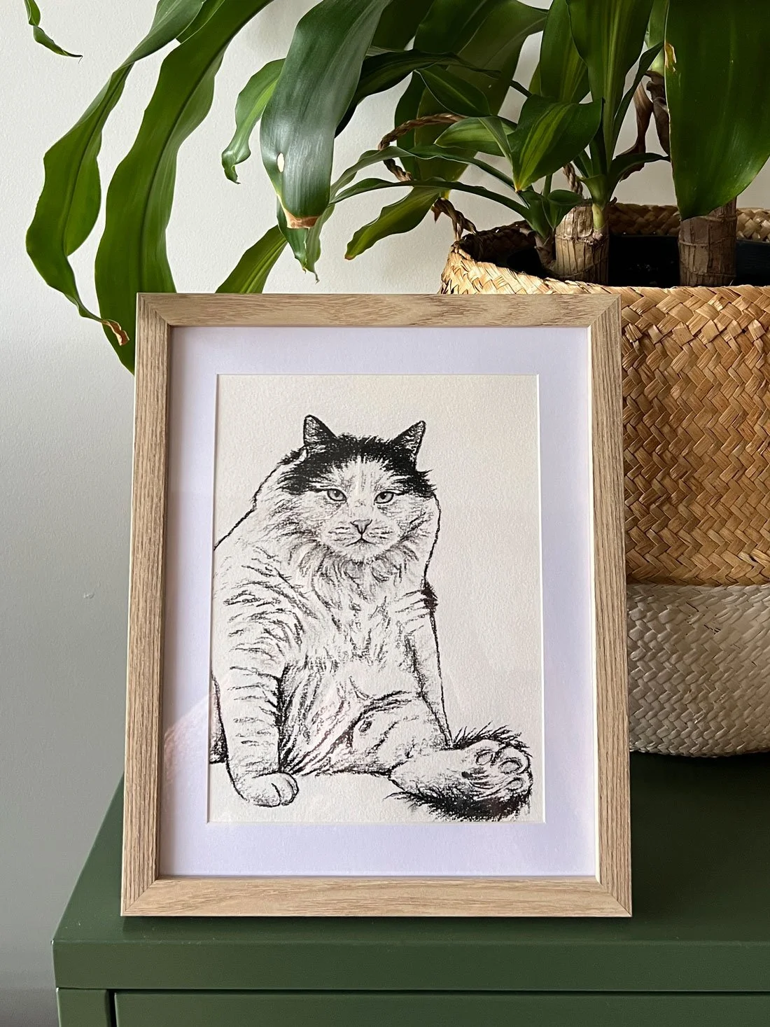 Framed Custom Pet Portrait of a cat