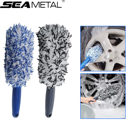 microfiber wheel brush for detailed rim cleaning
