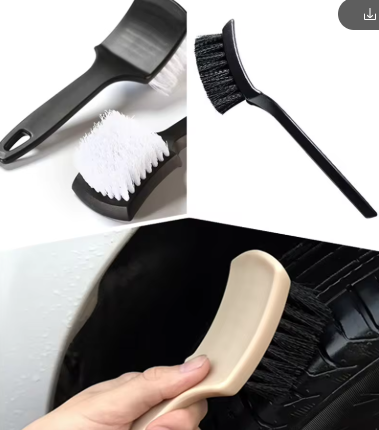 Stiff bristle tire brush for deep cleaning car tires and sidewalls