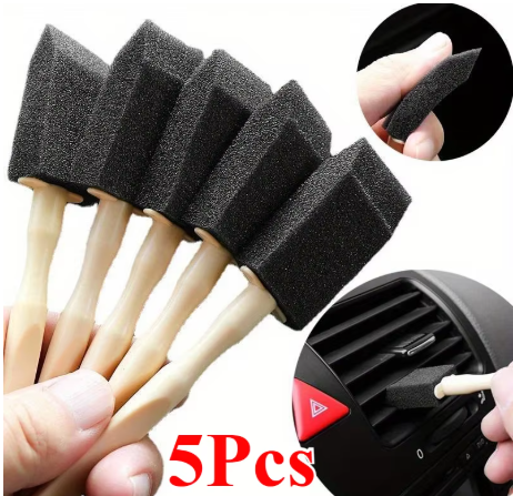 Foam brush for cleaning car air vents and small interior areas