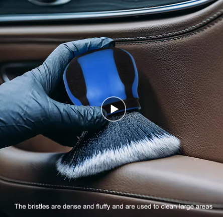 Large soft brush for dusting and cleaning interior surfaces