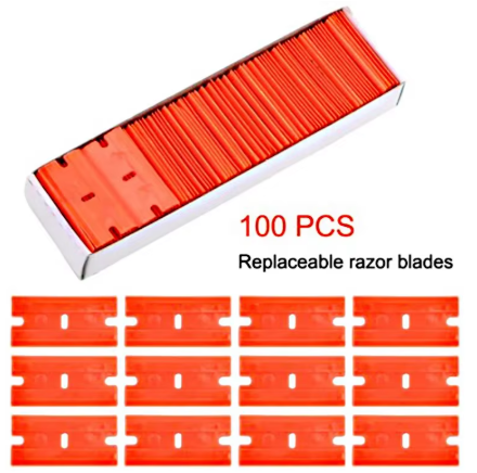 Plastic razor blade for safe removal of decals and vinyl