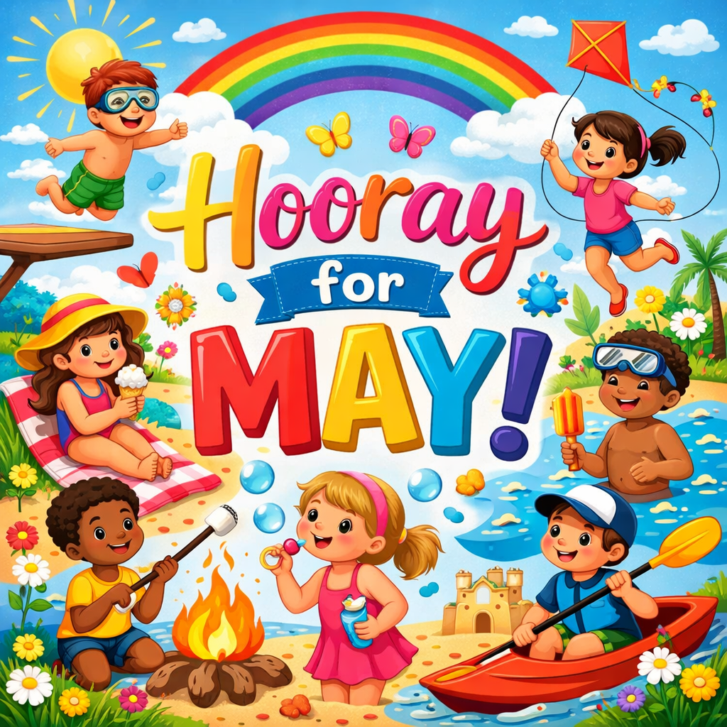 people around a table with arts and crafts and bubbles