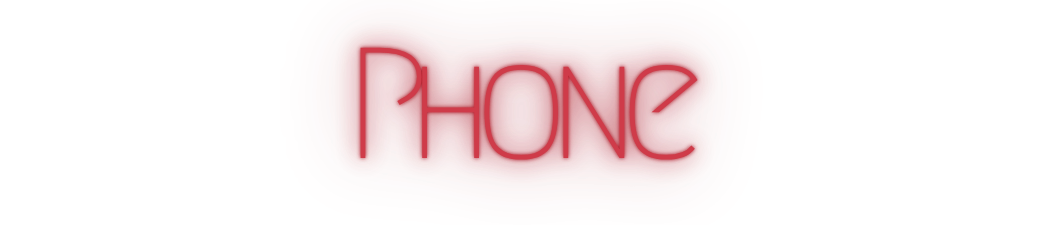Red neon sign with the text "PHONE"