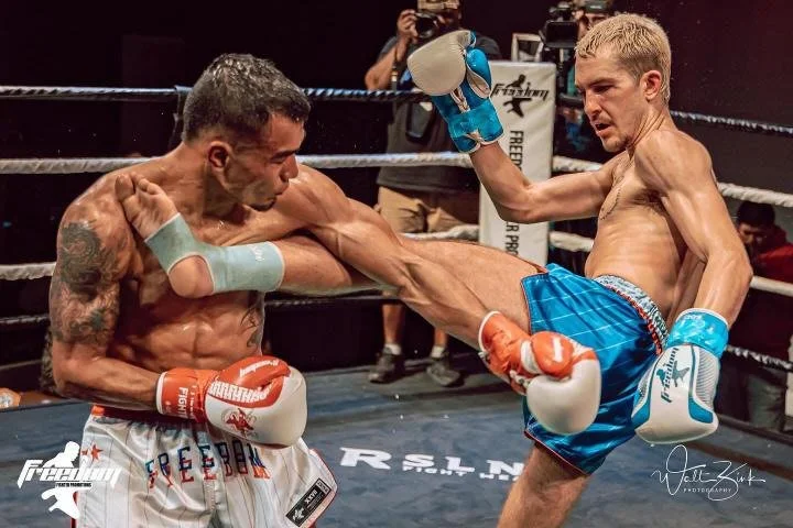 Landon Jones is a multiple time amateur national and world Muay Thai champion with 40 fights in the sport. He has lived and fought in Thailand and has even won in the prestigious Lumpinee Stadium in Bangkok. Landon is currently the number 4 ranked pr