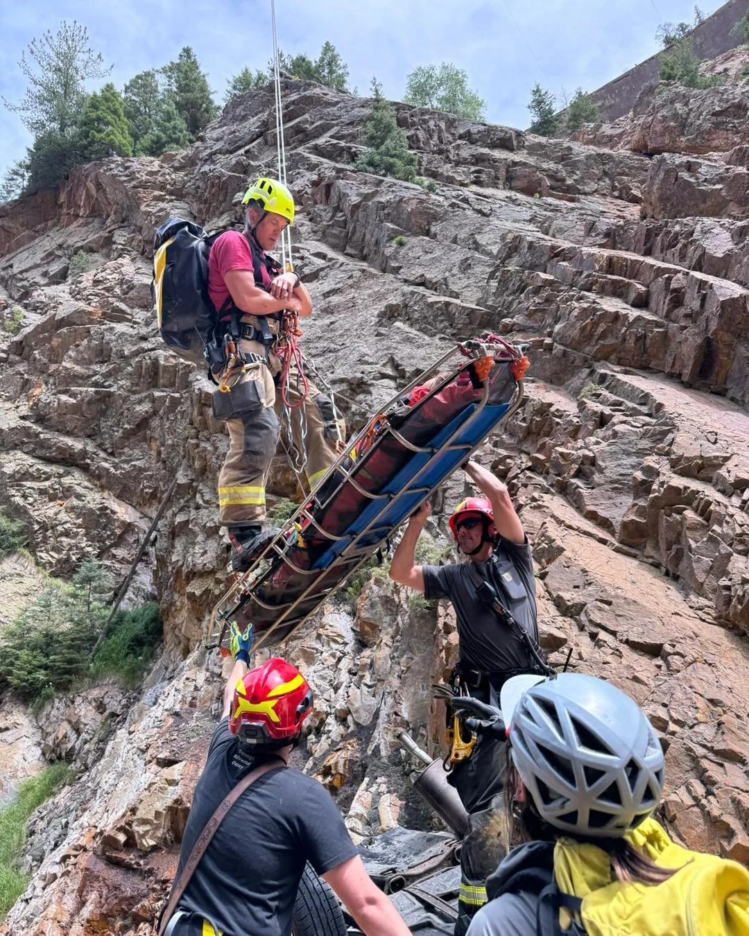 &quot;On Tuesday, August 5, multiple emergency services agencies performed a rescue of a juvenile and the recovery of two adults from a car accident between mile markers 88 and 89 on U.S. Highway 550 south of Ouray.  To facilitate the rescue a rope s