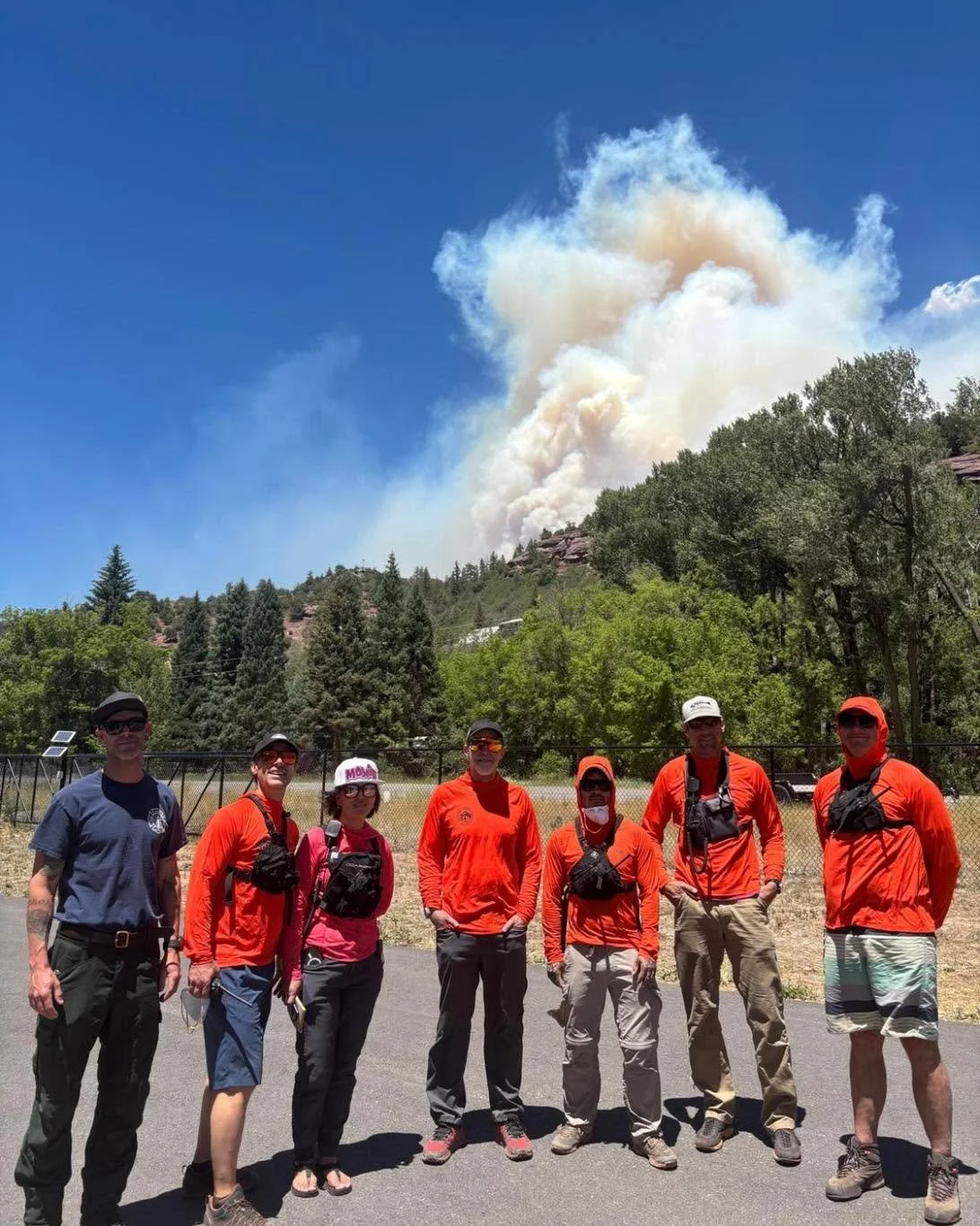 On June 28th, the Ouray Mountain Rescue Team (OMRT) was dispatched to assist a cliffed-out hiker near County Road 14B. The subject had traveled up a gully within an active closure area and reached a point where they could neither advance nor retreat;