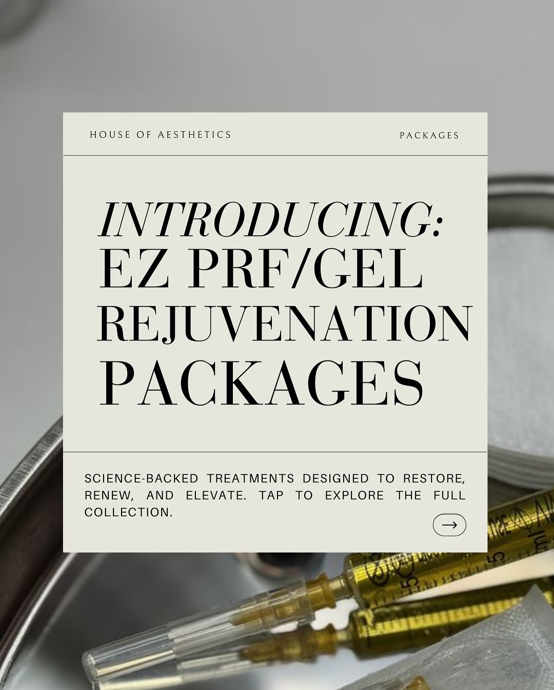 The treatment packages your eyes have been waiting for! ✨
Whether it&rsquo;s brightening dark circles, softening hollowness, or restoring midface balance, each package is designed to refresh, restore, and rejuvenate &mdash; tailored to your needs.
Se