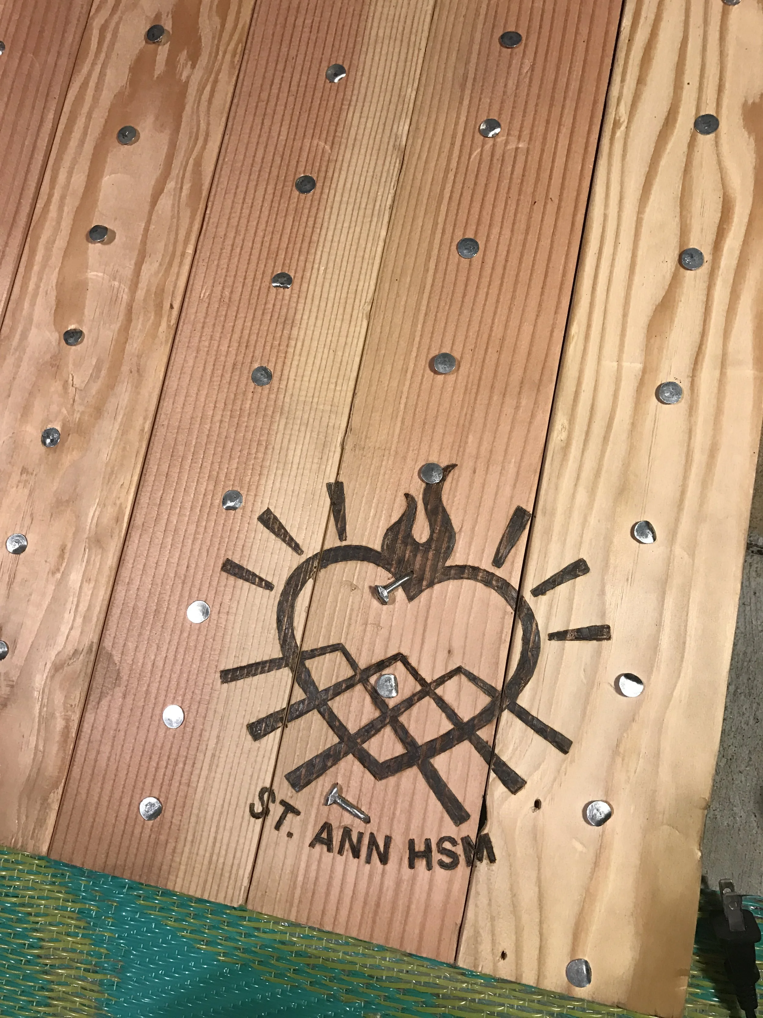 Wood burning finish on panel