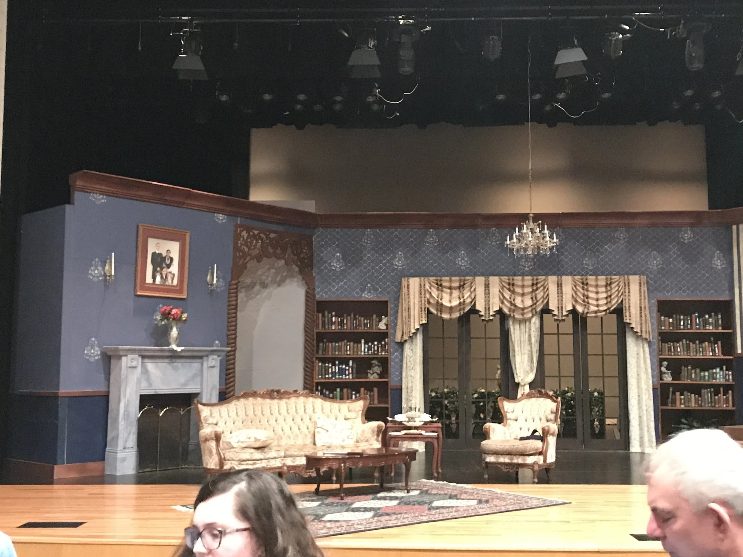 Faux marble fireplace finish for theatre set