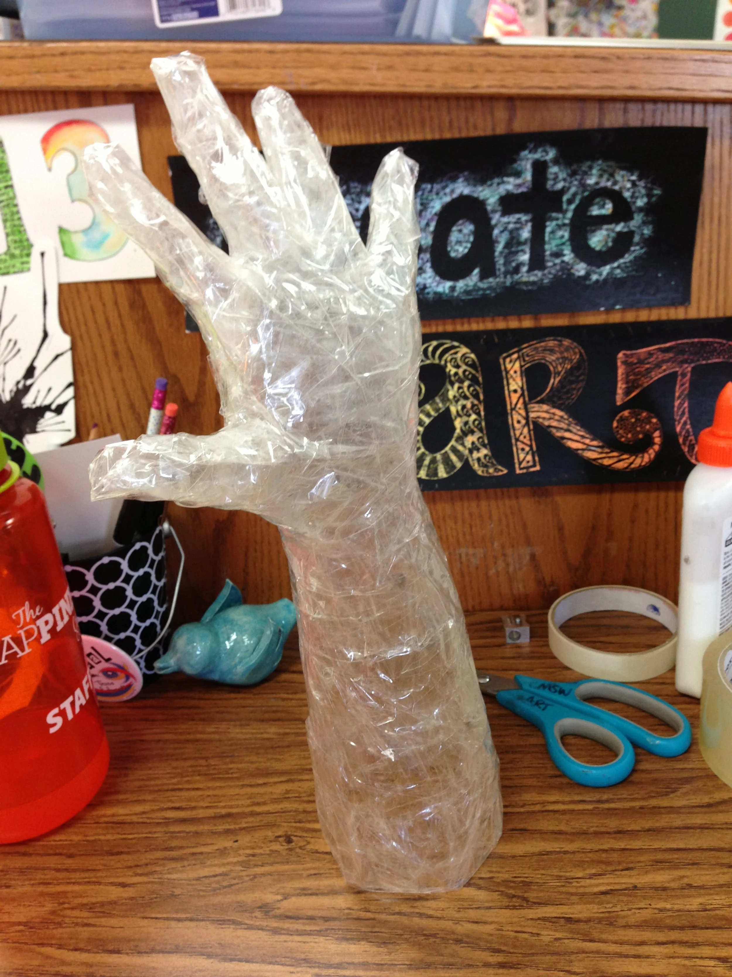 Packing tape sculptures