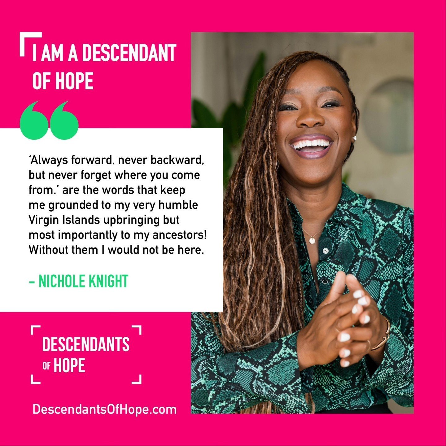 Thank you Descendants of Hope 🙏🏾🥰👊🏾 @descendantsofhope for this wonderful recognition.

Meet Nichole Knight, a proud daughter of #Caribbean ancestry and this week&rsquo;s #FeatureFriday Descendant Of Hope!

Born in Miami, Florida, Nichole was ra