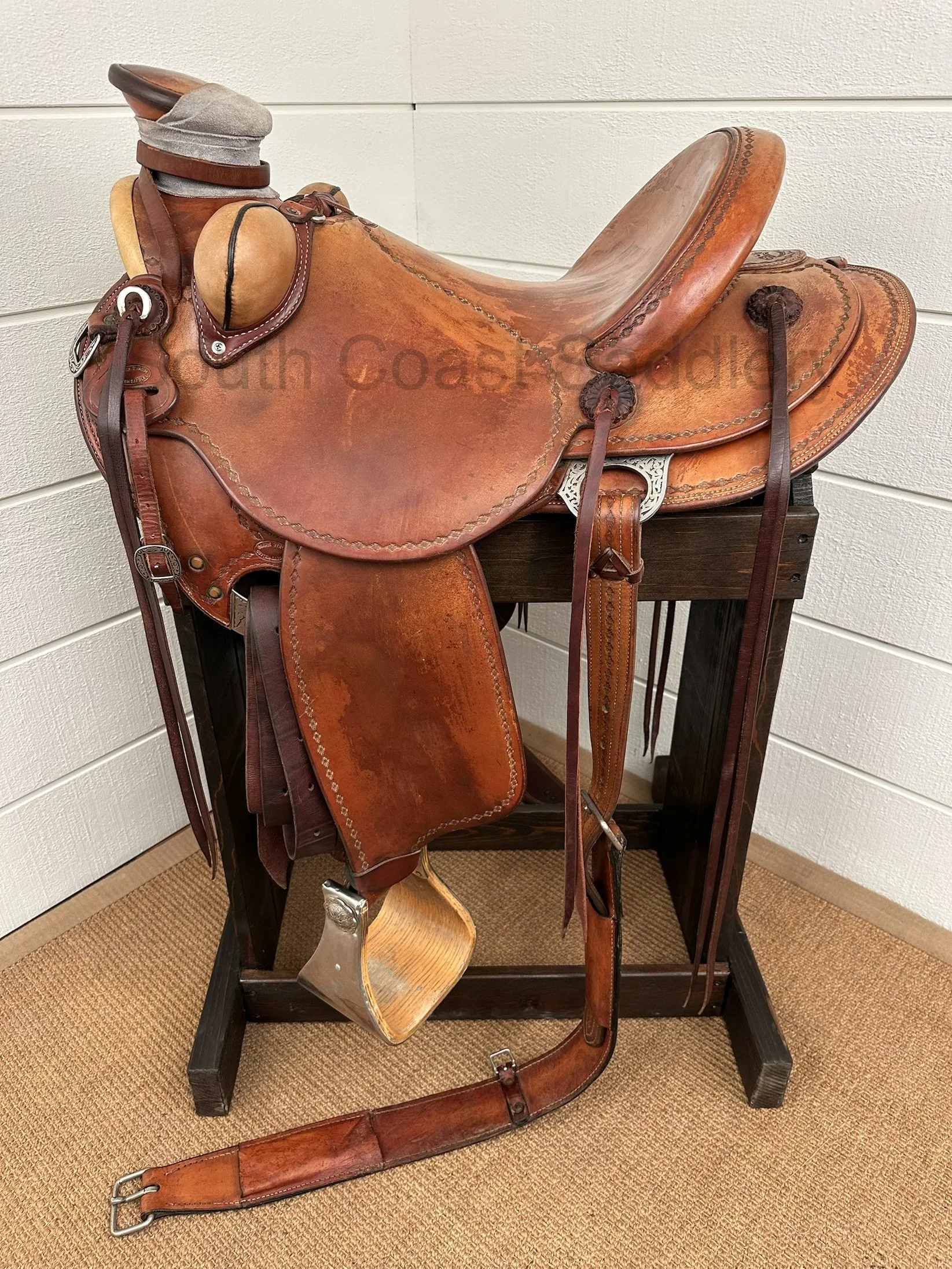 16" Mark Byrum Western Saddle - Matching rear cinch, breast collar and bucking rolls included