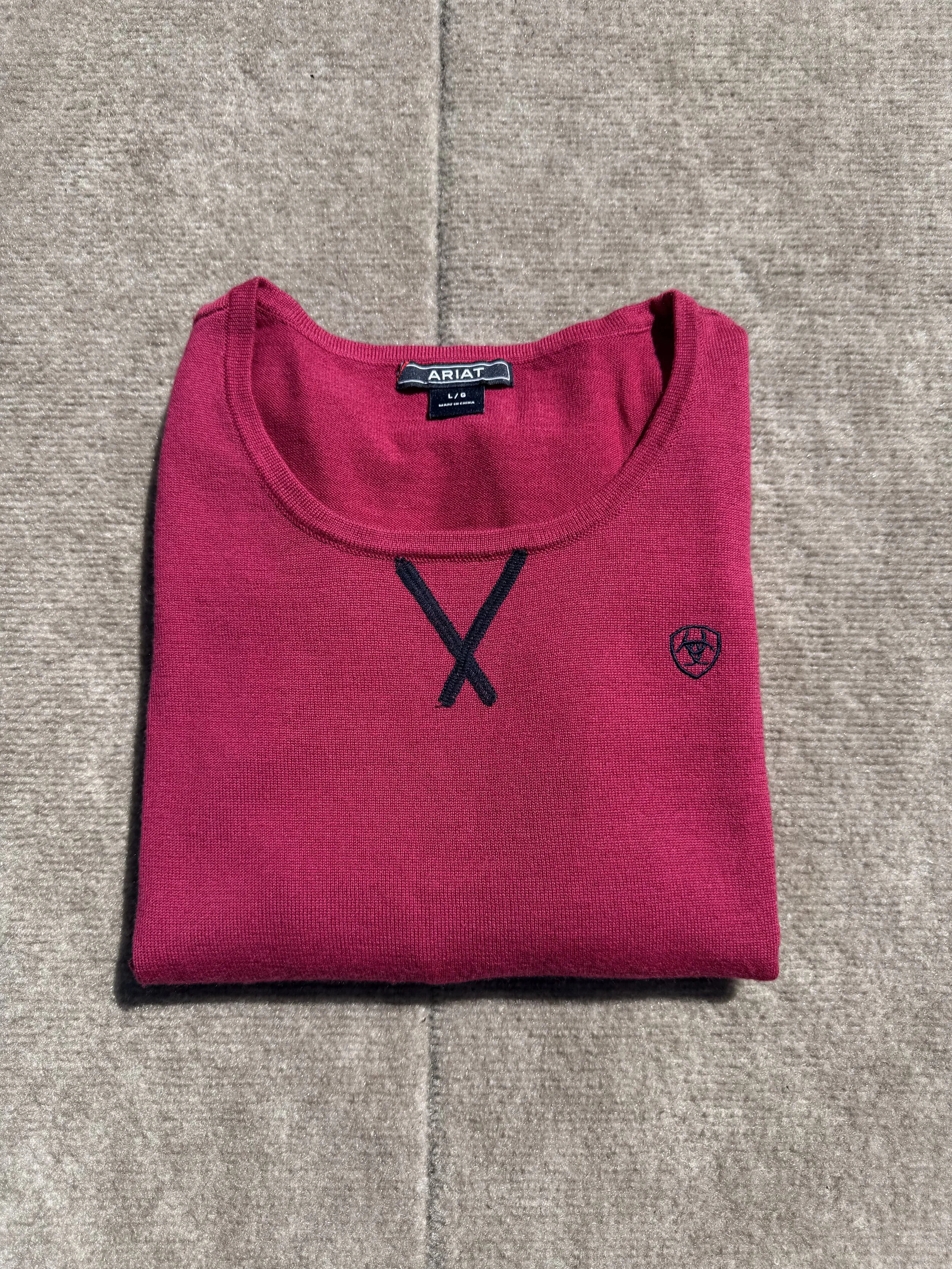 Pink Ariat Knit Pullover- Size Large