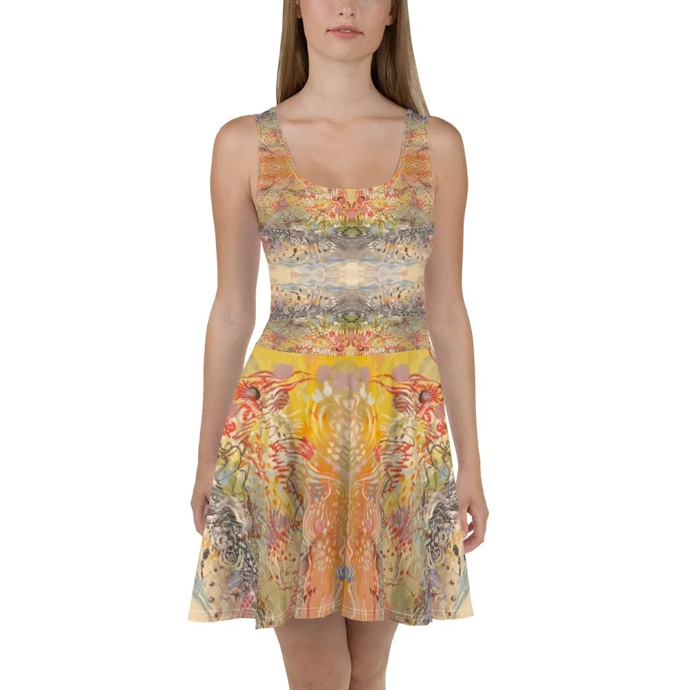 Skater Dress with Abstracted pattern  Mutantland Art by Al Benkin