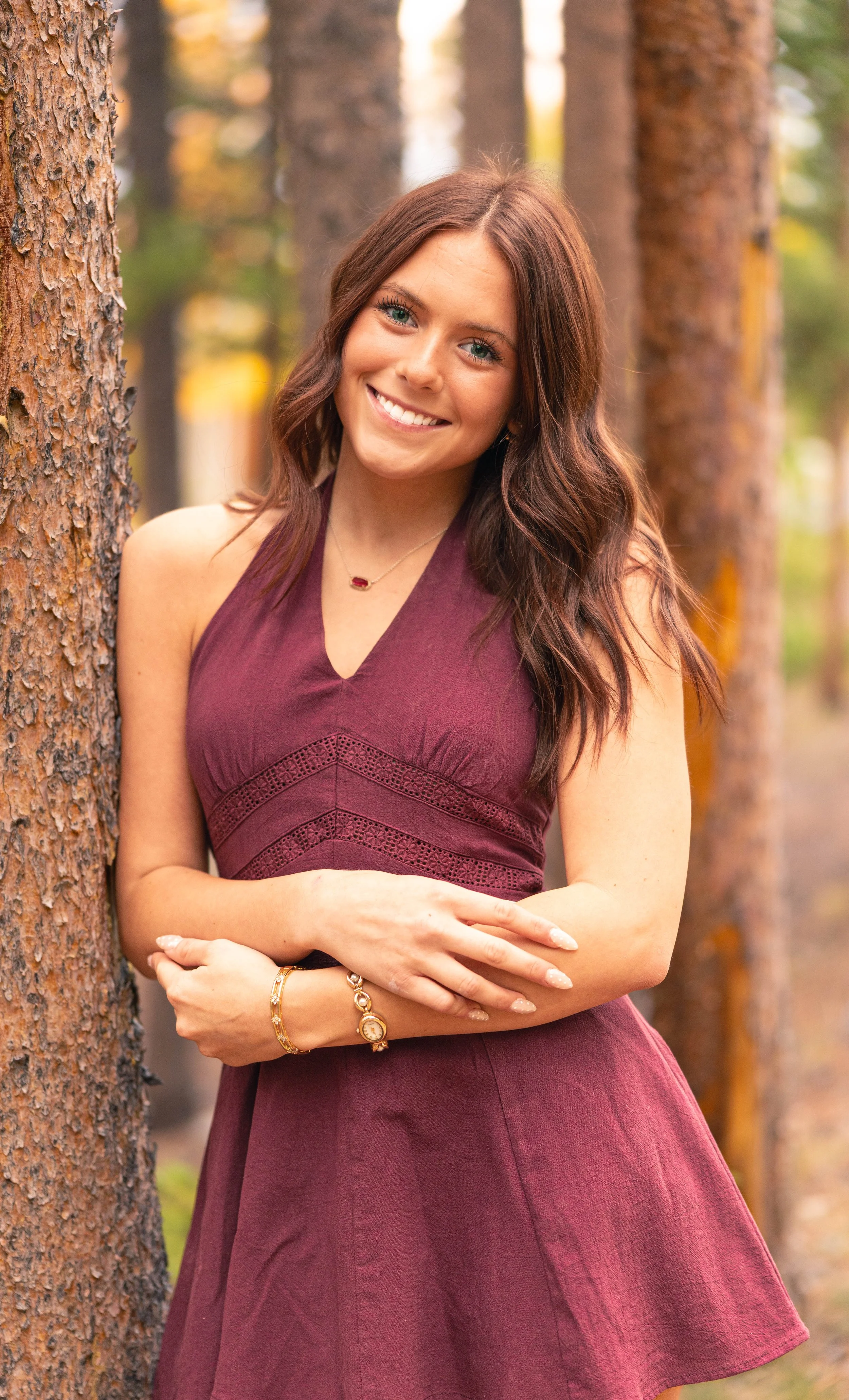 Realtor professional headshots outdoor in the mountains with fall colors