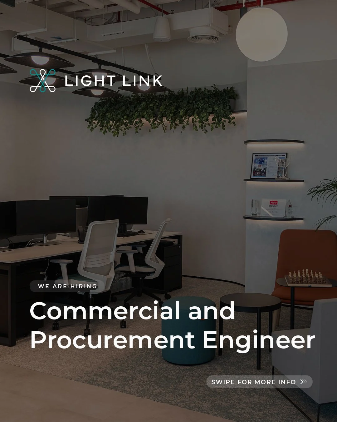 We&rsquo;re hiring a Commercial &amp; Procurement Engineer to join Light Link and help us bring exceptional lighting projects to life.

From reading drawings and coordinating proposals to tracking shipments and managing supplier relationships, you&rs