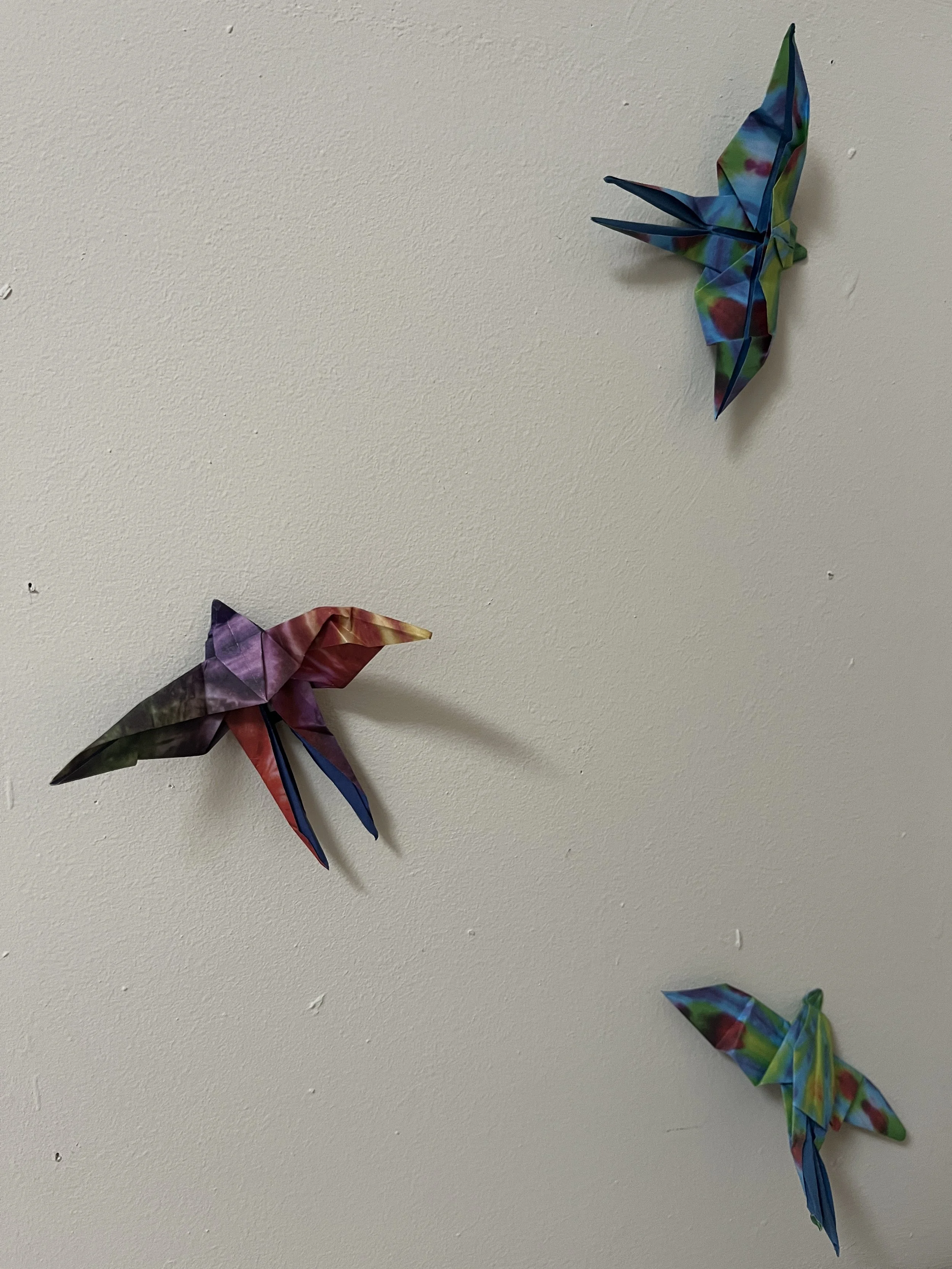 Origami swallows on my wall - Dec 2023