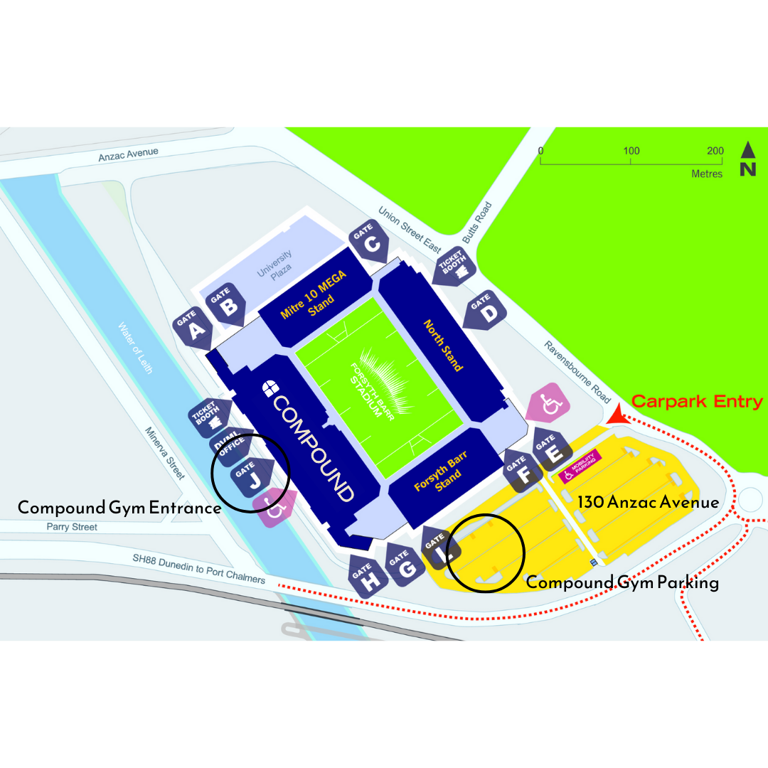 map showing location of compound gym