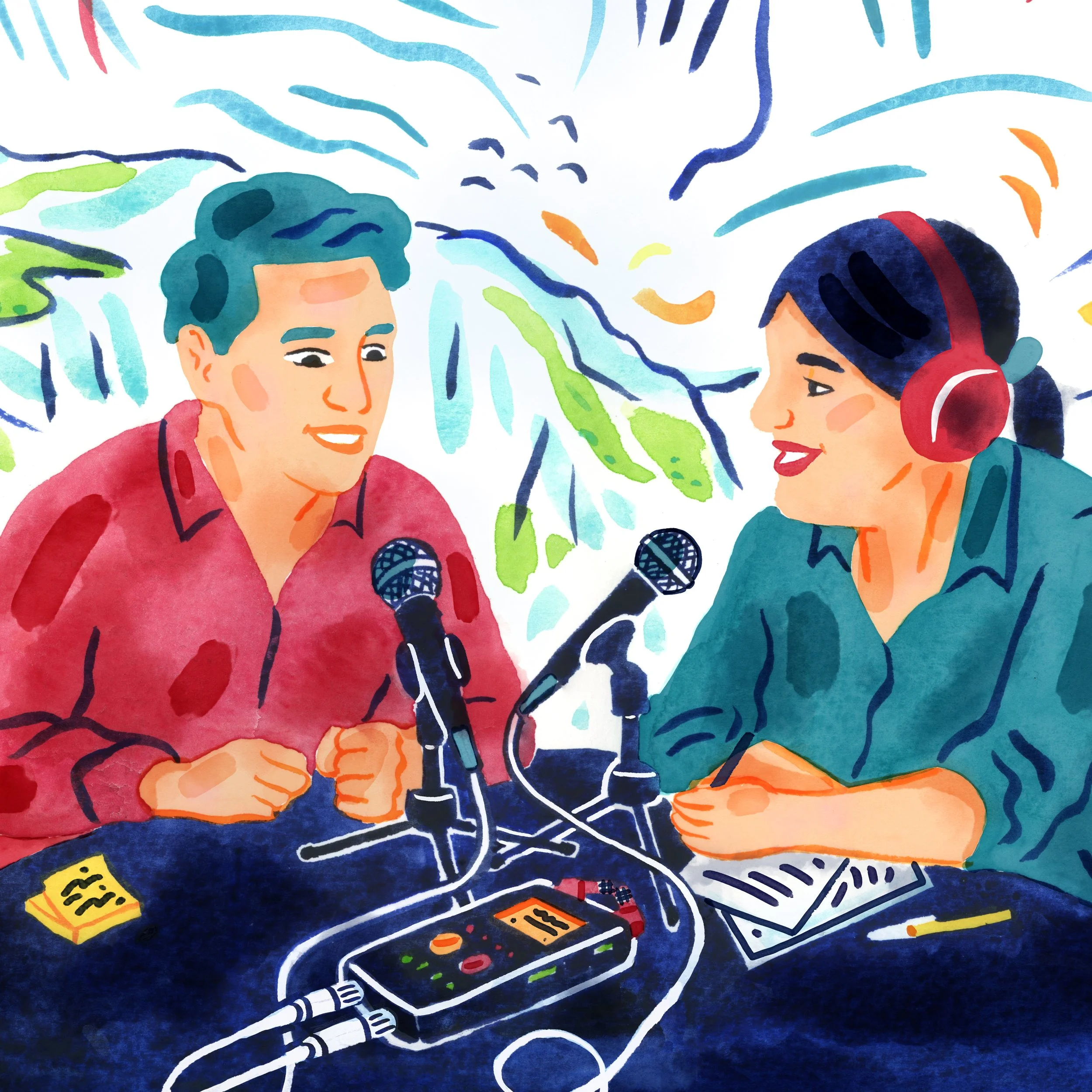 Illustration pour une formation au podcast