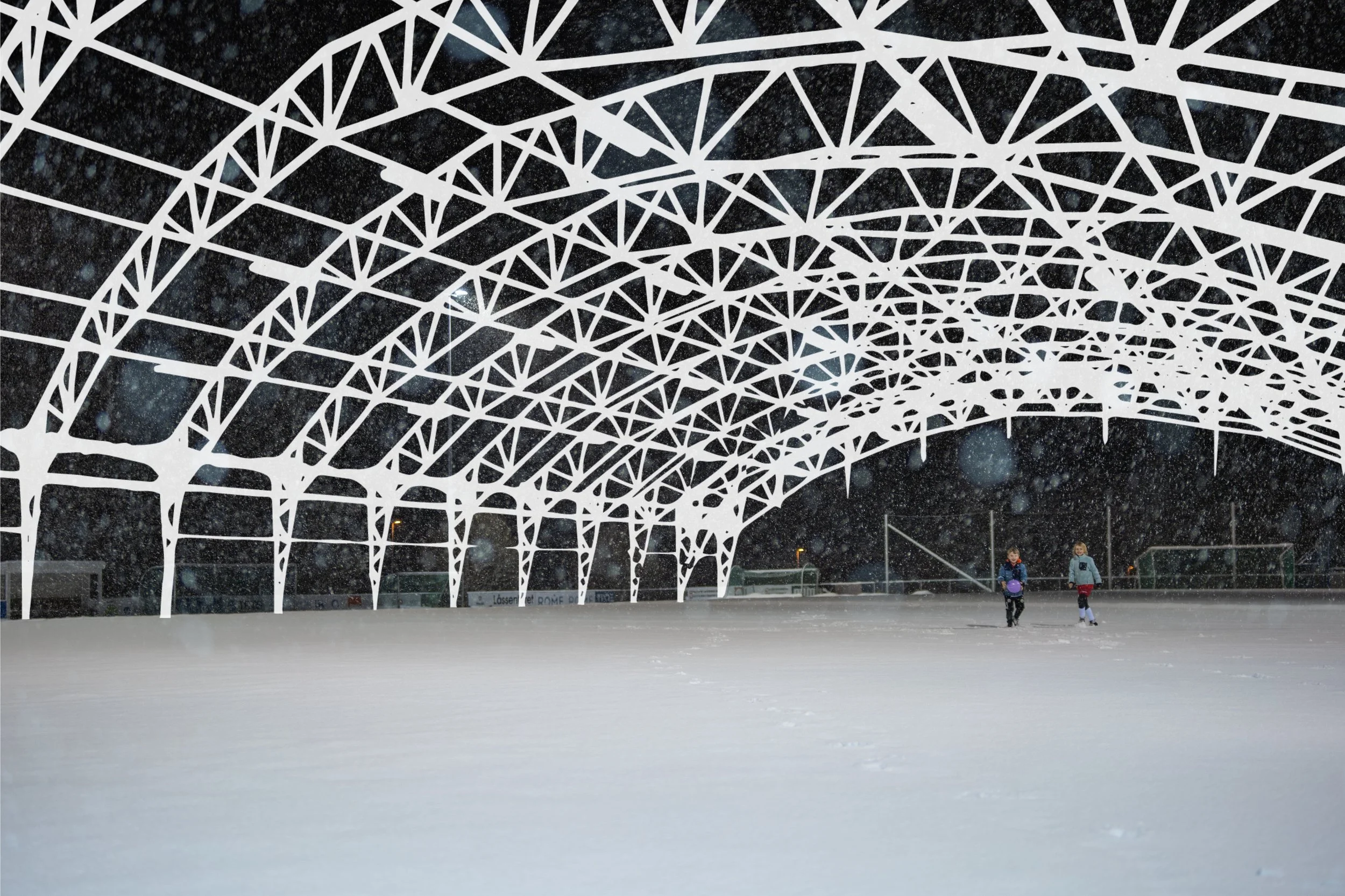 Illustrasjon av sportshall hasundgot