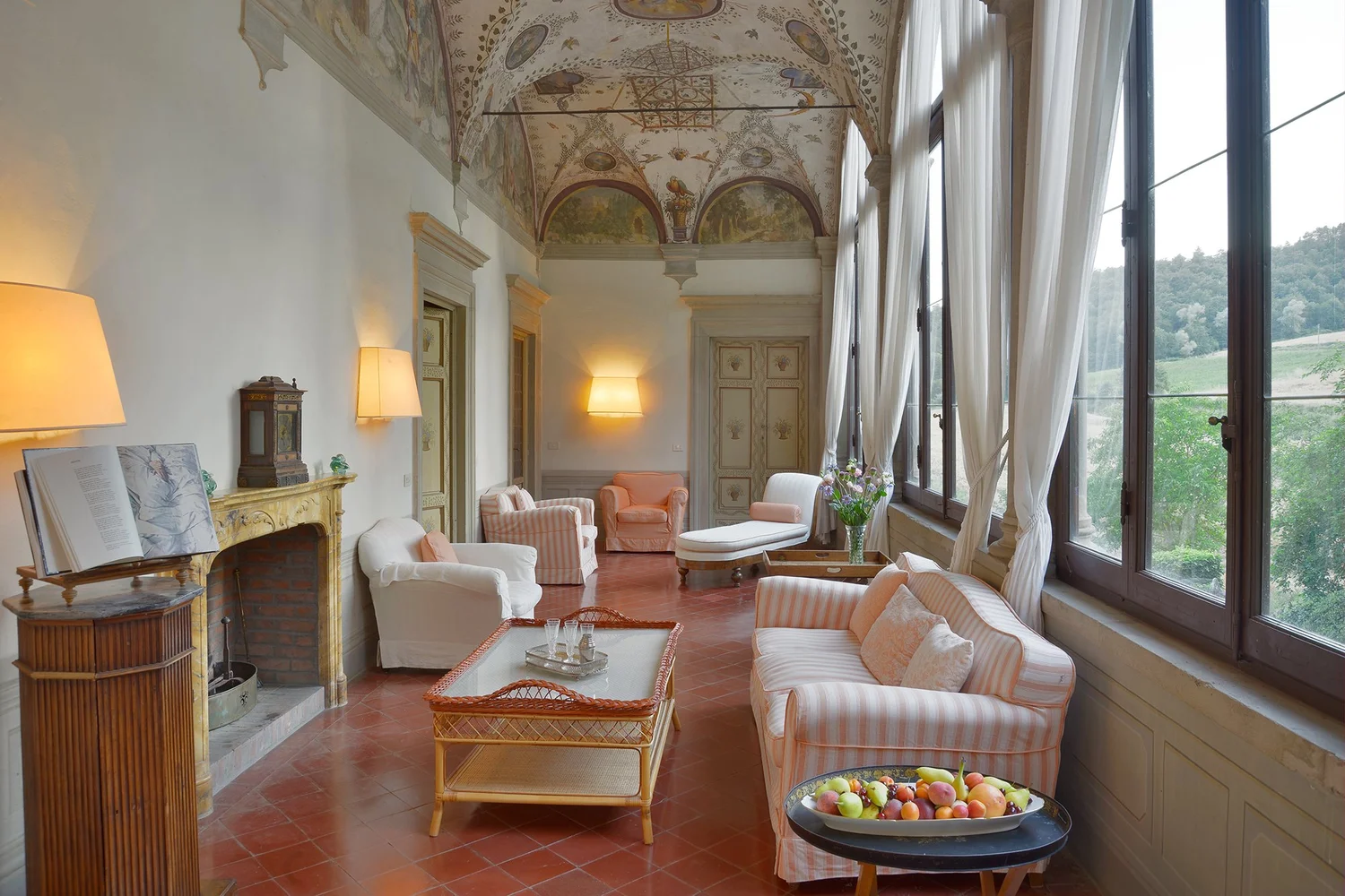 Living room at Castello di Galbino.
