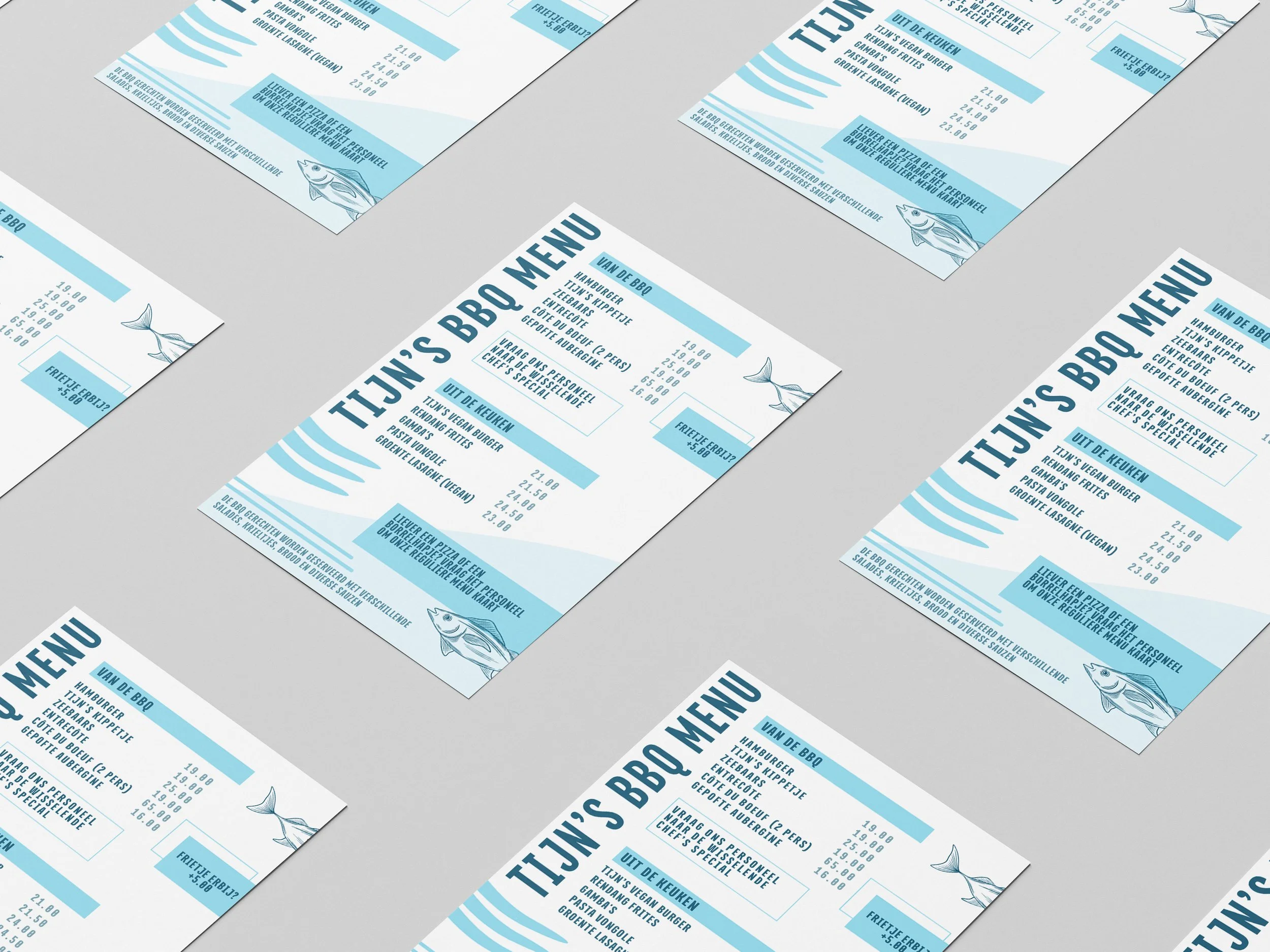 Graphic design restaurant menu by Studio Steenkamer
