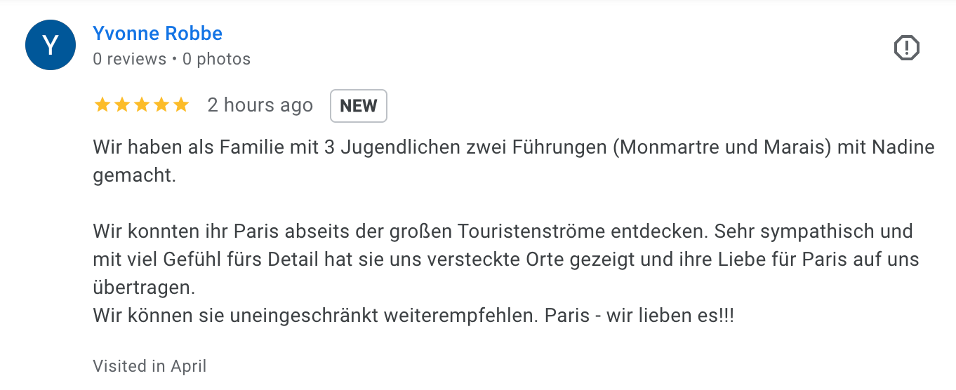 Keine Bilder vorhanden, nur Textbeschreibung der Rezension auf Deutsch.
