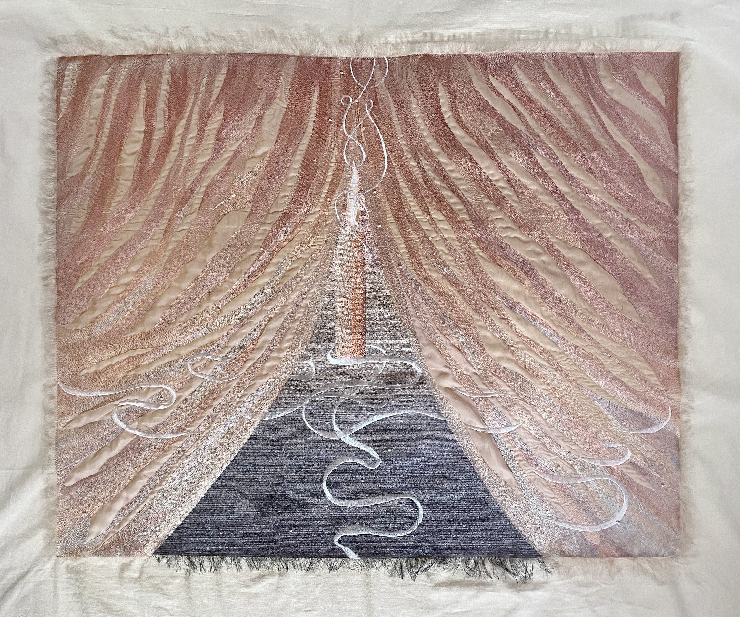 Charlotte Edey embroidered wall hanging