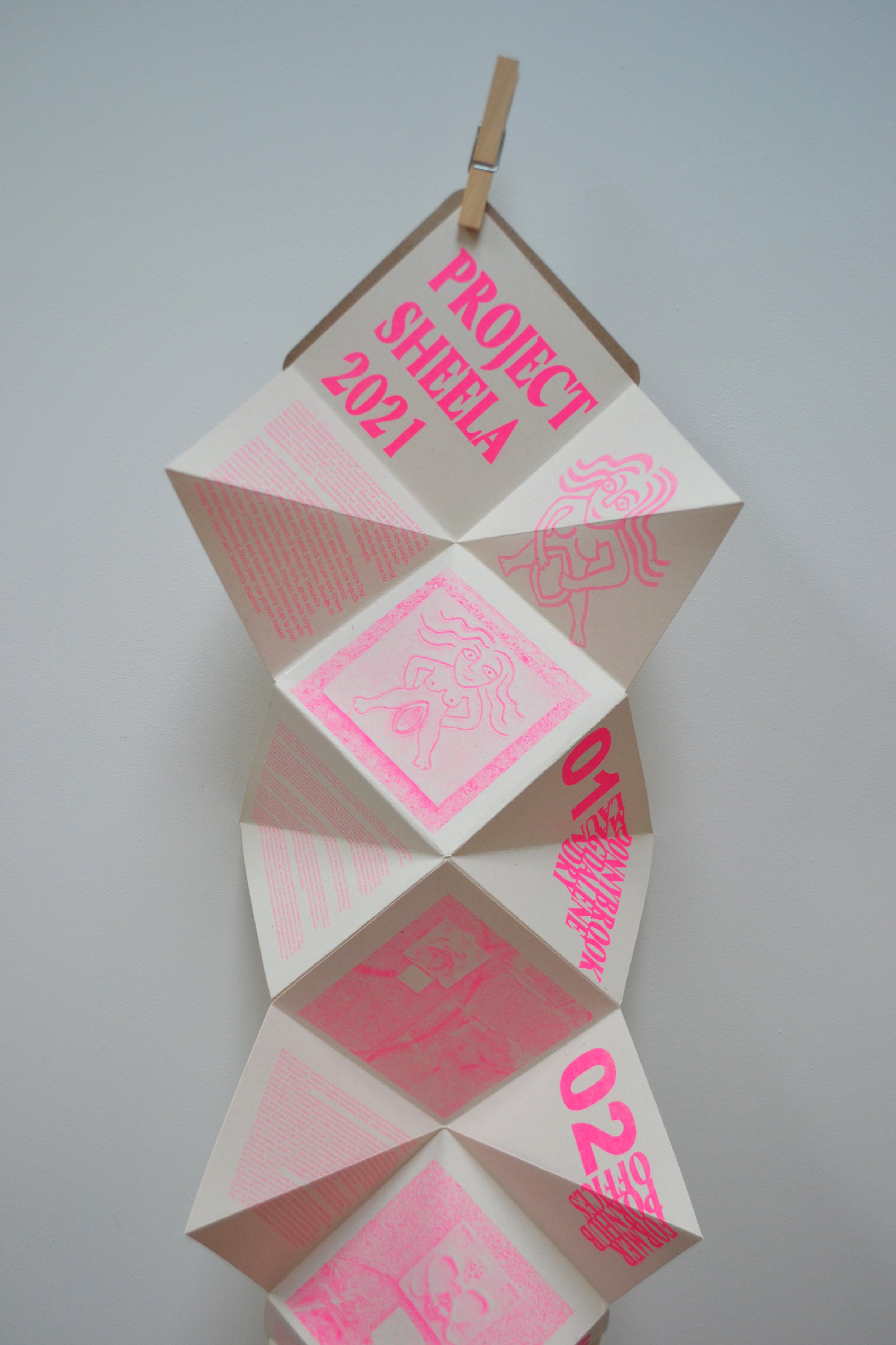 PS Zine 2021, Lino & Risoprint, Handmade layout, 20 copies made. Documents all sheelas & locations from 2021.