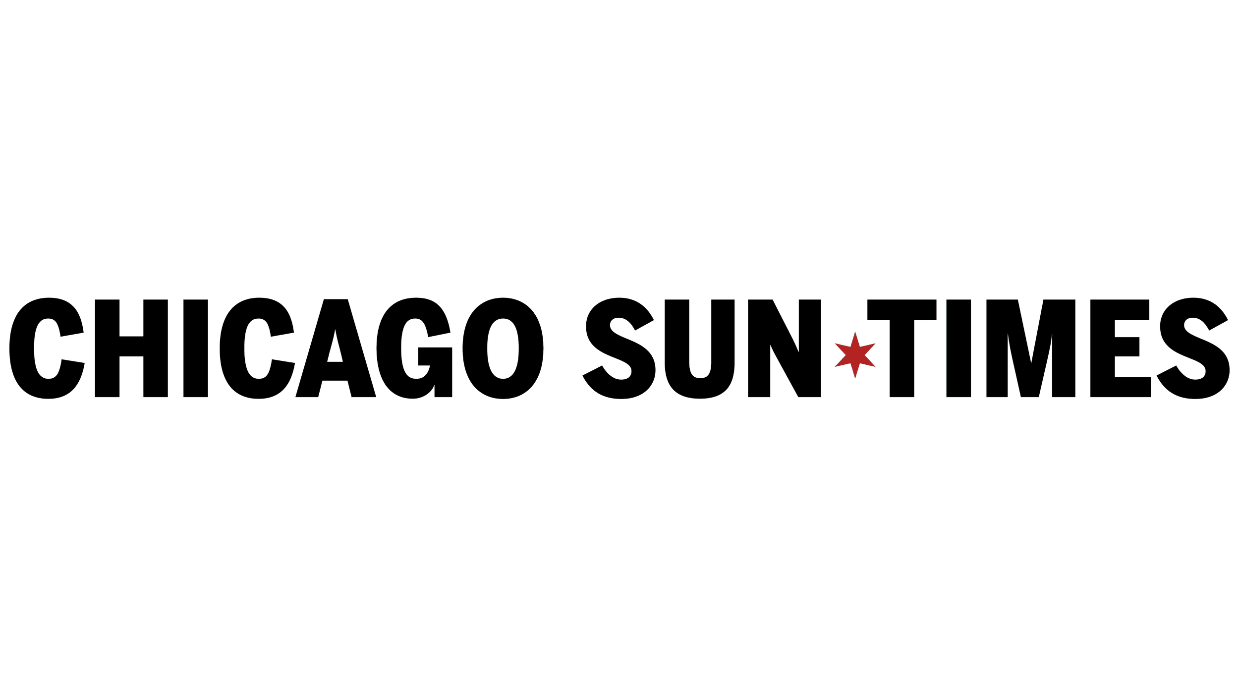 Logo of Chicago Sun-Times with black outline text and a red star replacing the dot in the 'i' in 'Times'