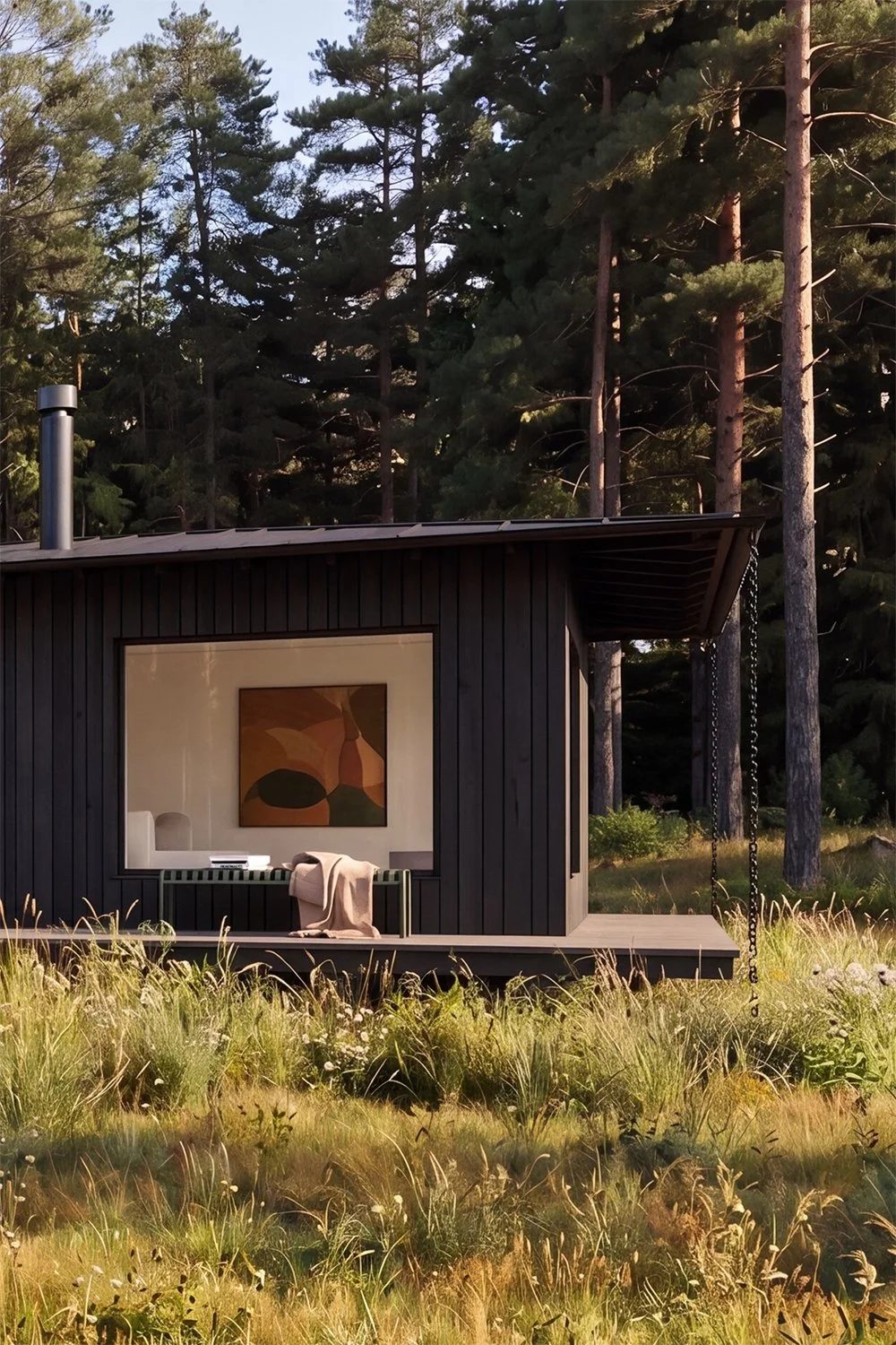 Winroth arkitekter, villa f, villa, falu svart fasad, skärgård, fritidshus, arkitektritat, arkitektur, trähus, tallskog