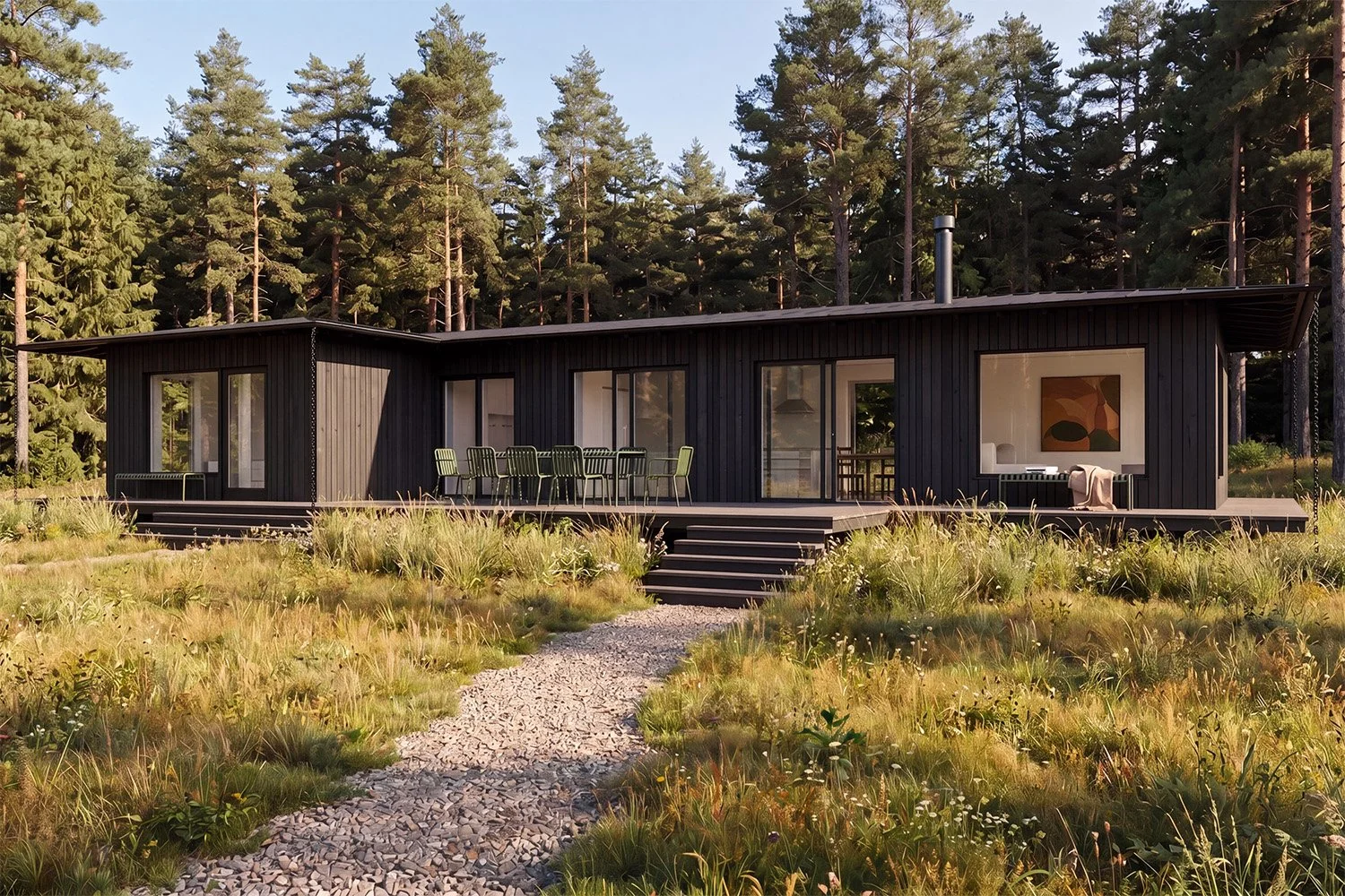 Winroth arkitekter, villa f, villa, falu svart fasad, skärgård, fritidshus, arkitektritat, arkitektur, trähus, tallskog