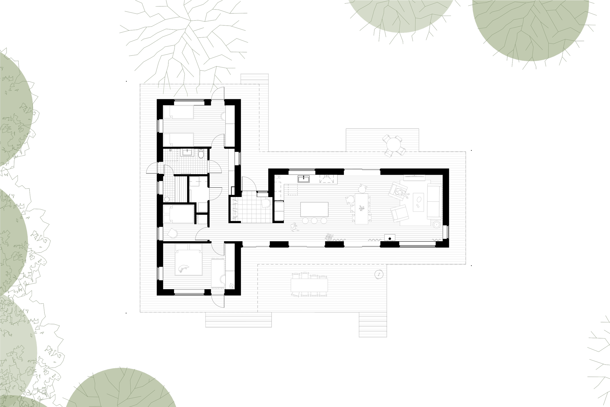 winroth arkitekter, arkitekt, villa, falu svart, planritning, planlösning, fritidshus, plan