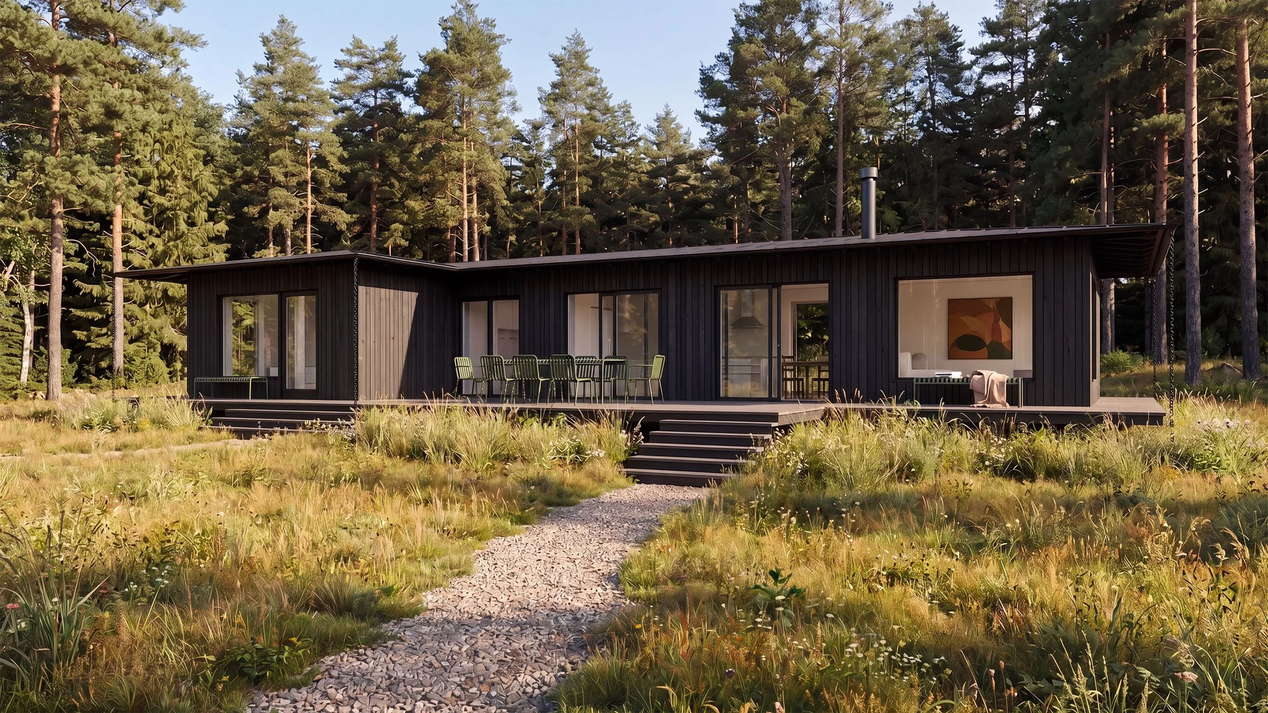 Winroth arkitekter, villa f, villa, falu svart fasad, skärgård, fritidshus, arkitektritat, arkitektur, trähus, tallskog