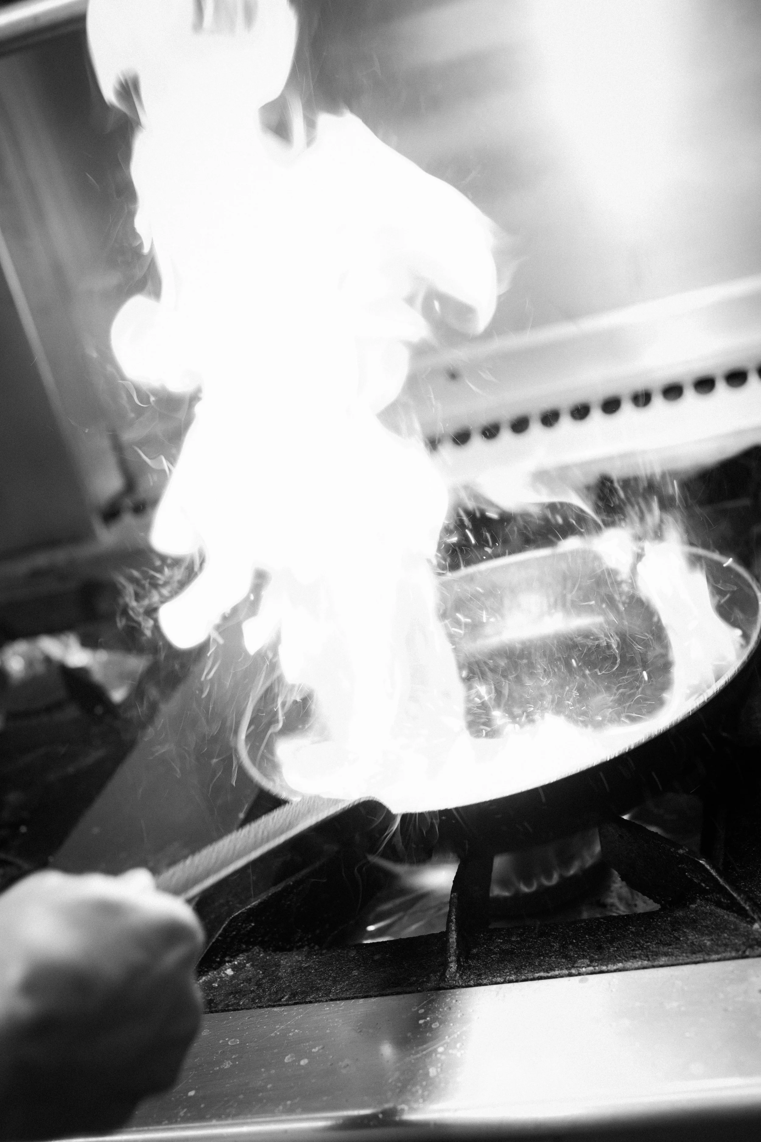 Action en cuisine, flambage