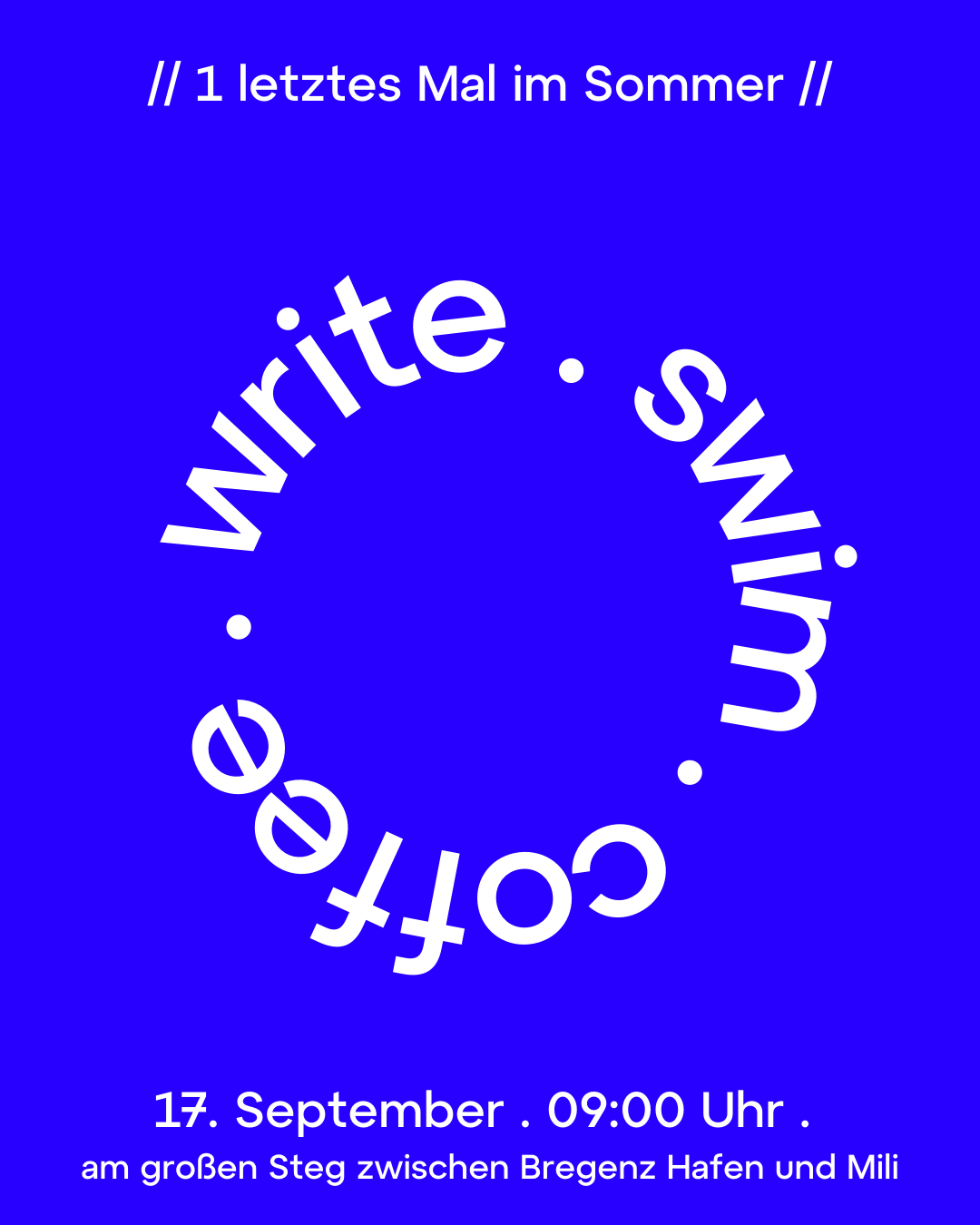 write . swim . coffee