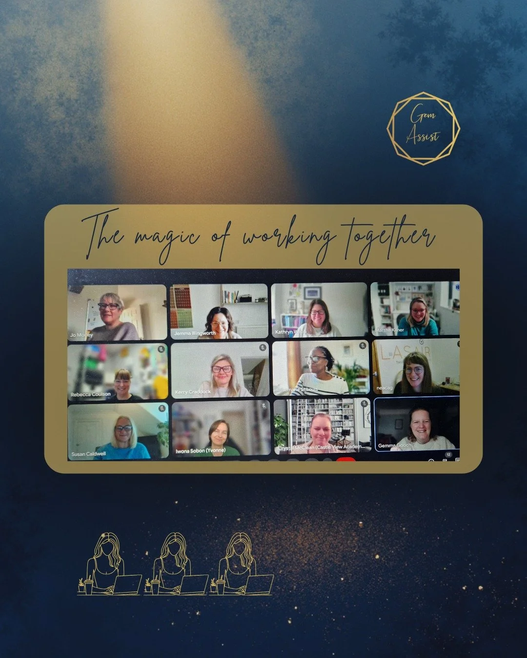 The fabulous faces who inspired me to offer Virtual Coworking!

I have been facilitating coworking sessions in a fabulous community of VA's for over a year and I think I can call them friends now! I love chatting with them, hearing about their triump