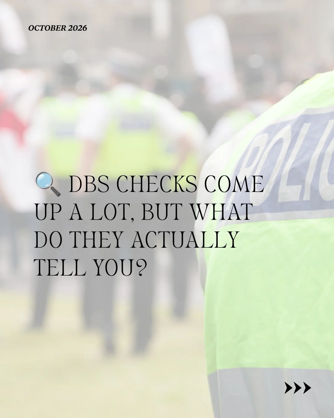 🔍 DBS checks get mentioned a lot, but its worth knowing what they actually check. 

A DBS check looks at someones criminal record, nothing about character or how good they'll be at the job. 

There are different levels too. A Basic check only shows 