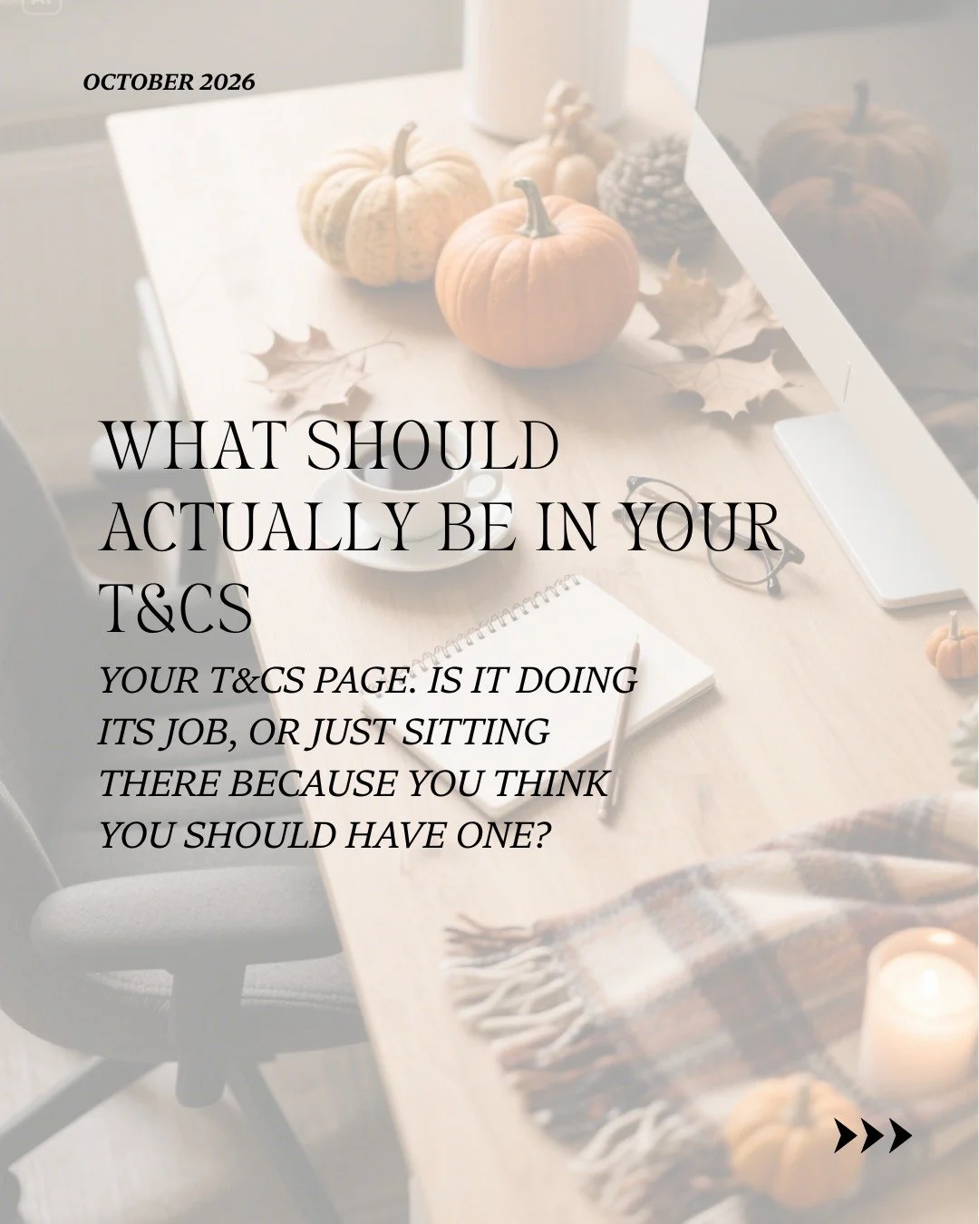 Does your T&amp;Cs page actually do its job, or is it just there because you felt like you should have one? 

The useful bits are payment terms (how much, when, what happens if its late), what you are and aren't delivering, cancellation terms, and re