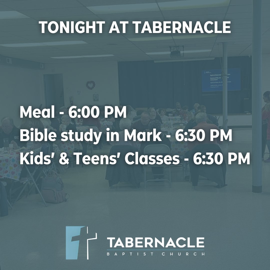 Come be a part of the time of fellowship and learning tonight!