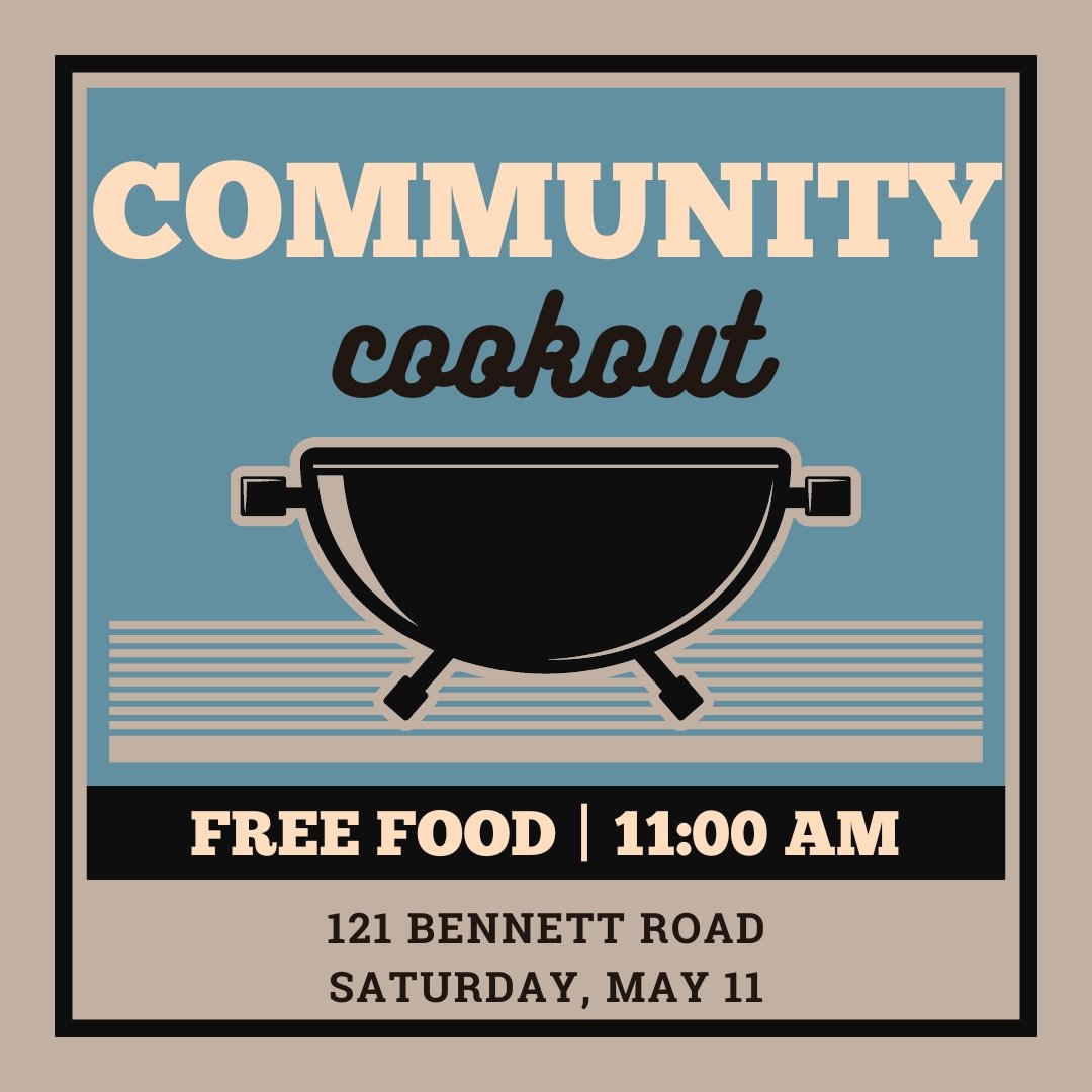 Our Men's Ministry is putting on a community cookout this Saturday, and you're invited to come!

Bring some lawn games, bring a friend, and expect a great time with some amazing food!