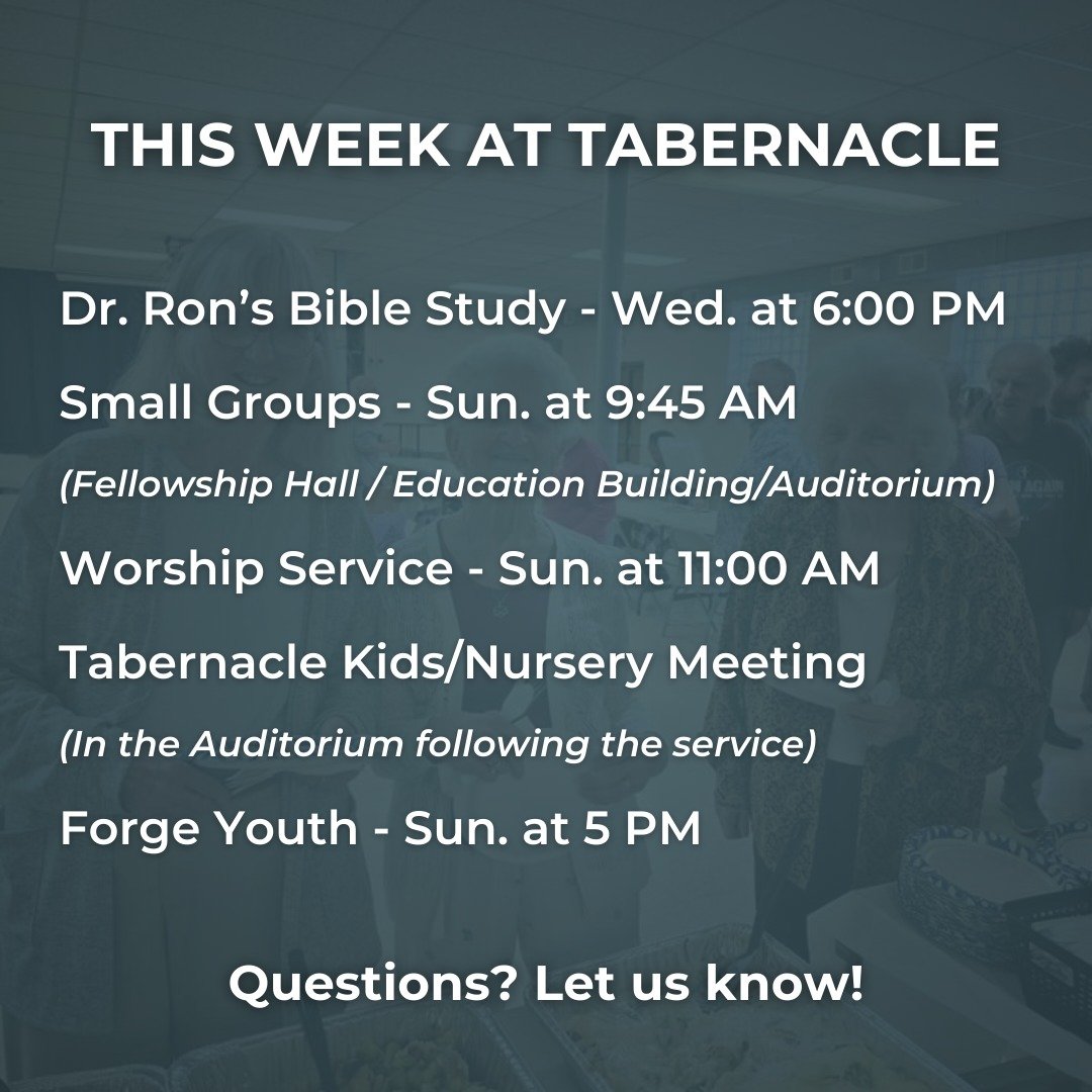 So many ways to be involved this week!