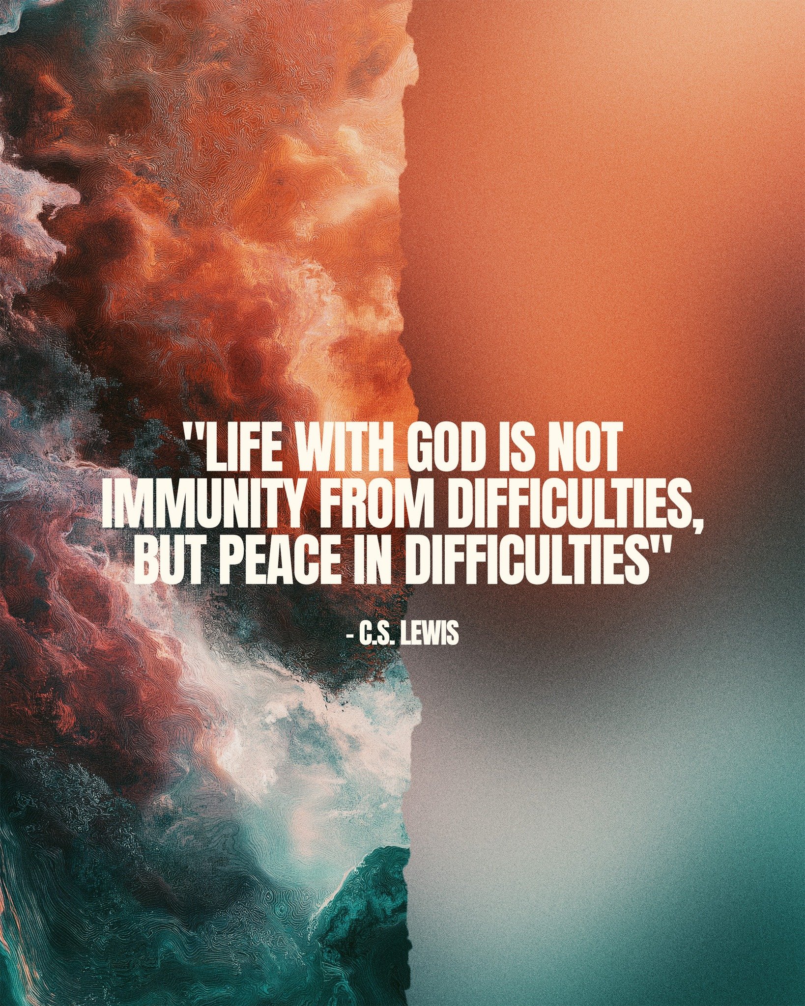 John 16:33 - "I have told you these things so that in me you may have peace. In the world you will have tribulation. But take courage; I have conquered the world!"