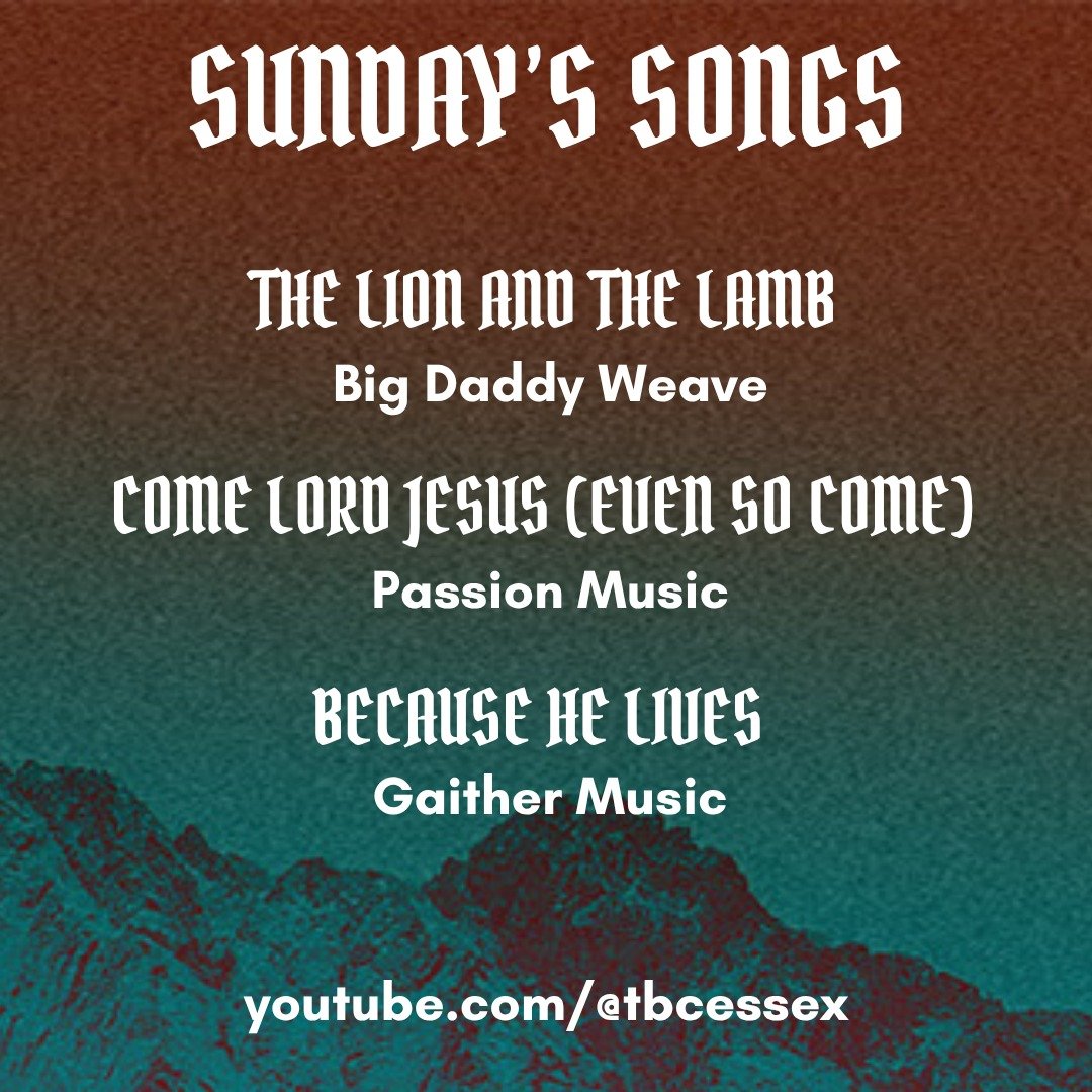 Listen to this Sunday's songs by following the link below!
https://www.youtube.com/@tbcessex
