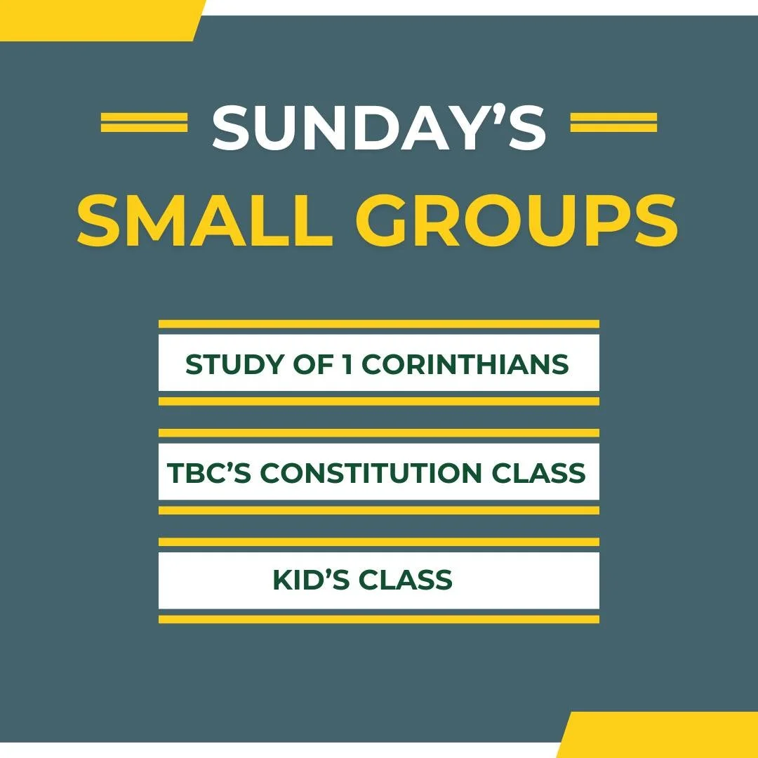 Connect with other believers and grow stronger in your faith by attending one of our Small Groups this Sunday at 9:45 AM.