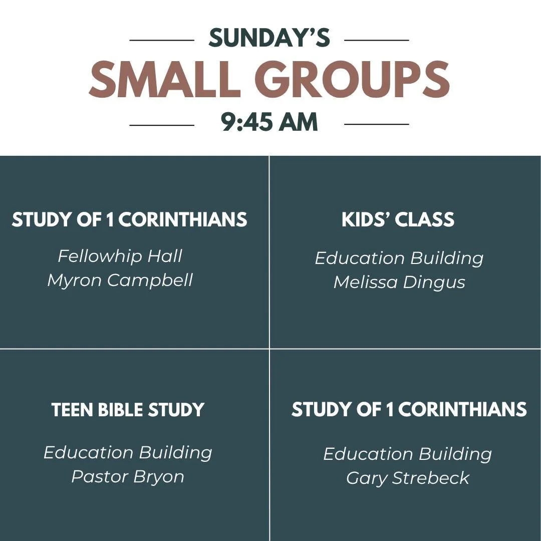 Dive deeper into faith and build real connections! Join one of our Small Groups this Sunday at 9:45 AM. It's the perfect way to grow, find support, and study the Bible together. See you there! 👋