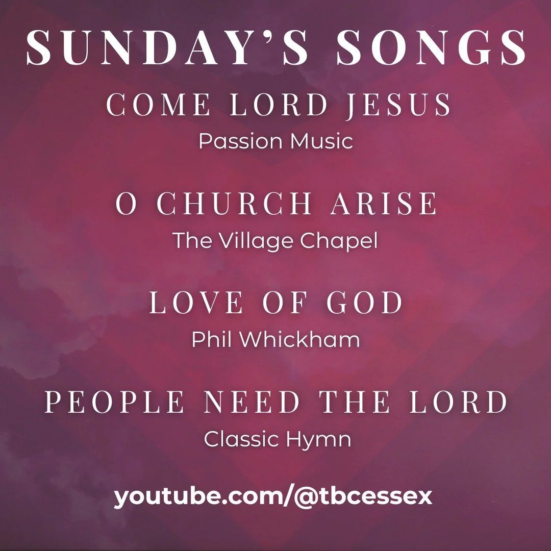 Get ready to lift your voices in worship this Sunday! 🙌

We'll be singing some powerful songs that focus on our hope, purpose, and mission:

Come Lord Jesus (Even So Come): Expressing our ultimate hope and longing for Christ's return.

O Church Aris